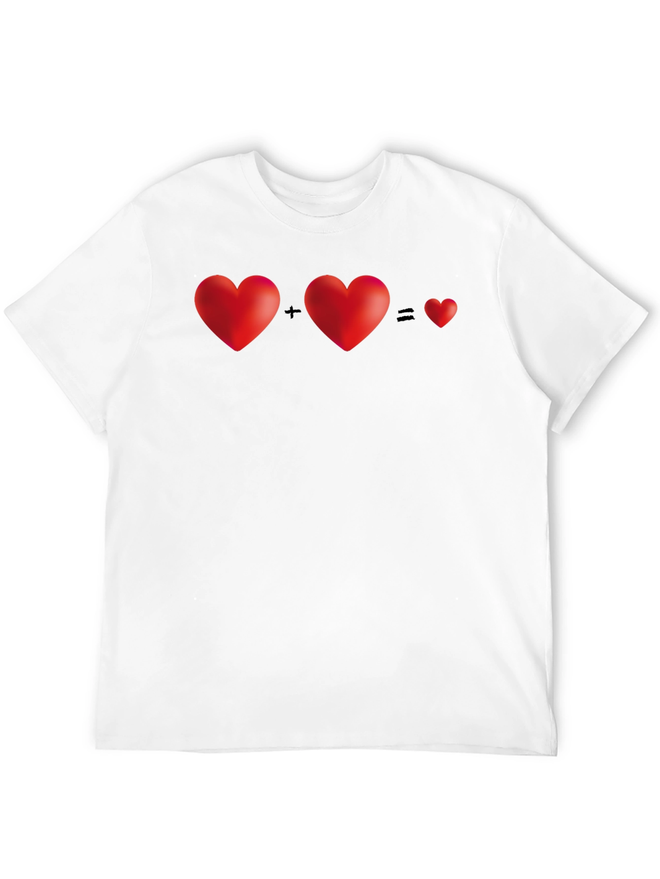 Black Two Hearts Equal One T-Shirt - Black view 12