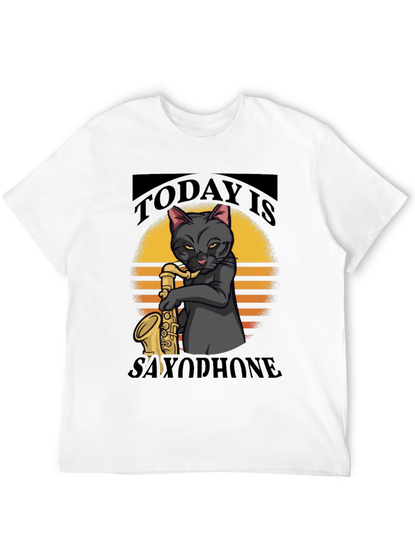 Black Today is Saxophone Cat T-Shirt view 12