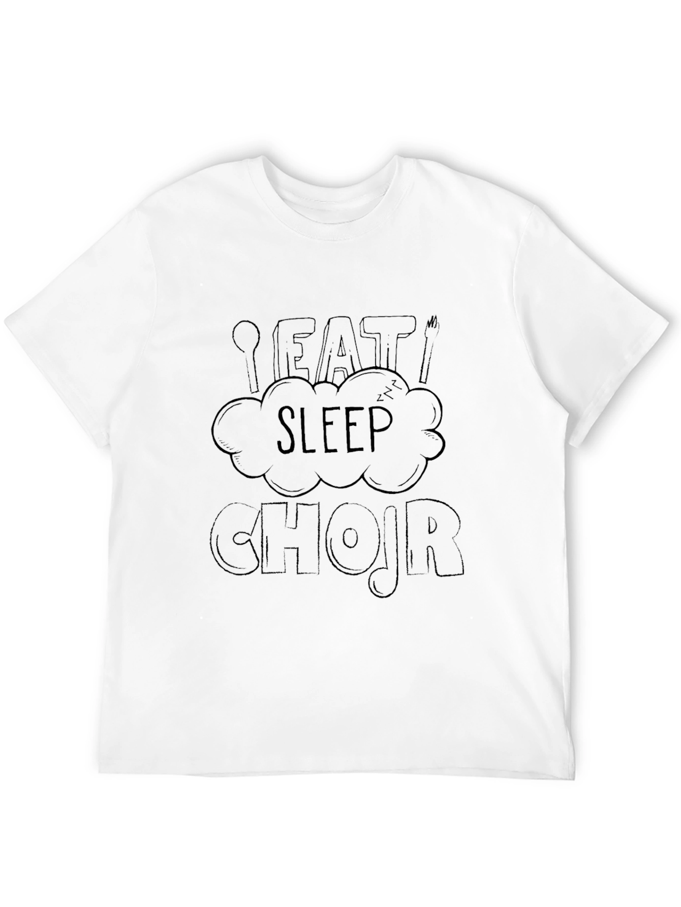 Black Eat Sleep Chojr Funny Graphic Tee view 12