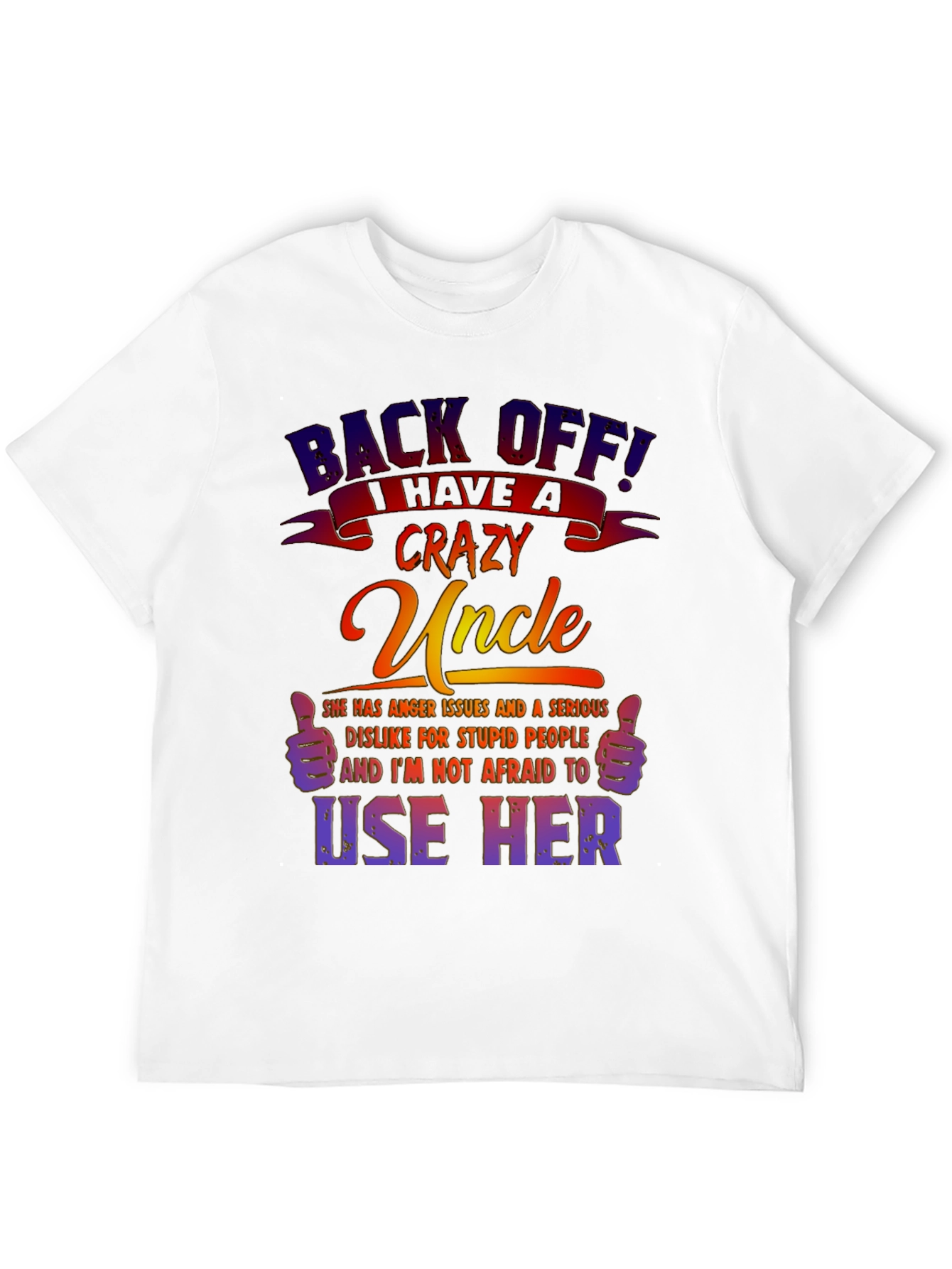 Black Crazy Uncle Graphic T-Shirt - Novelty Tee view 12