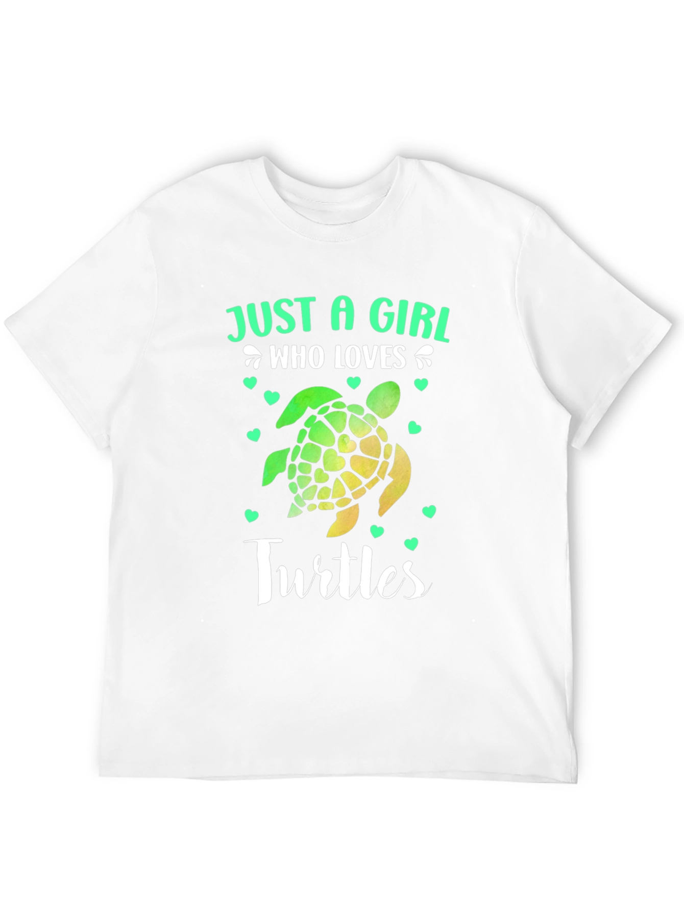 Black Just A Girl Who Loves Turtles T-Shirt view 12