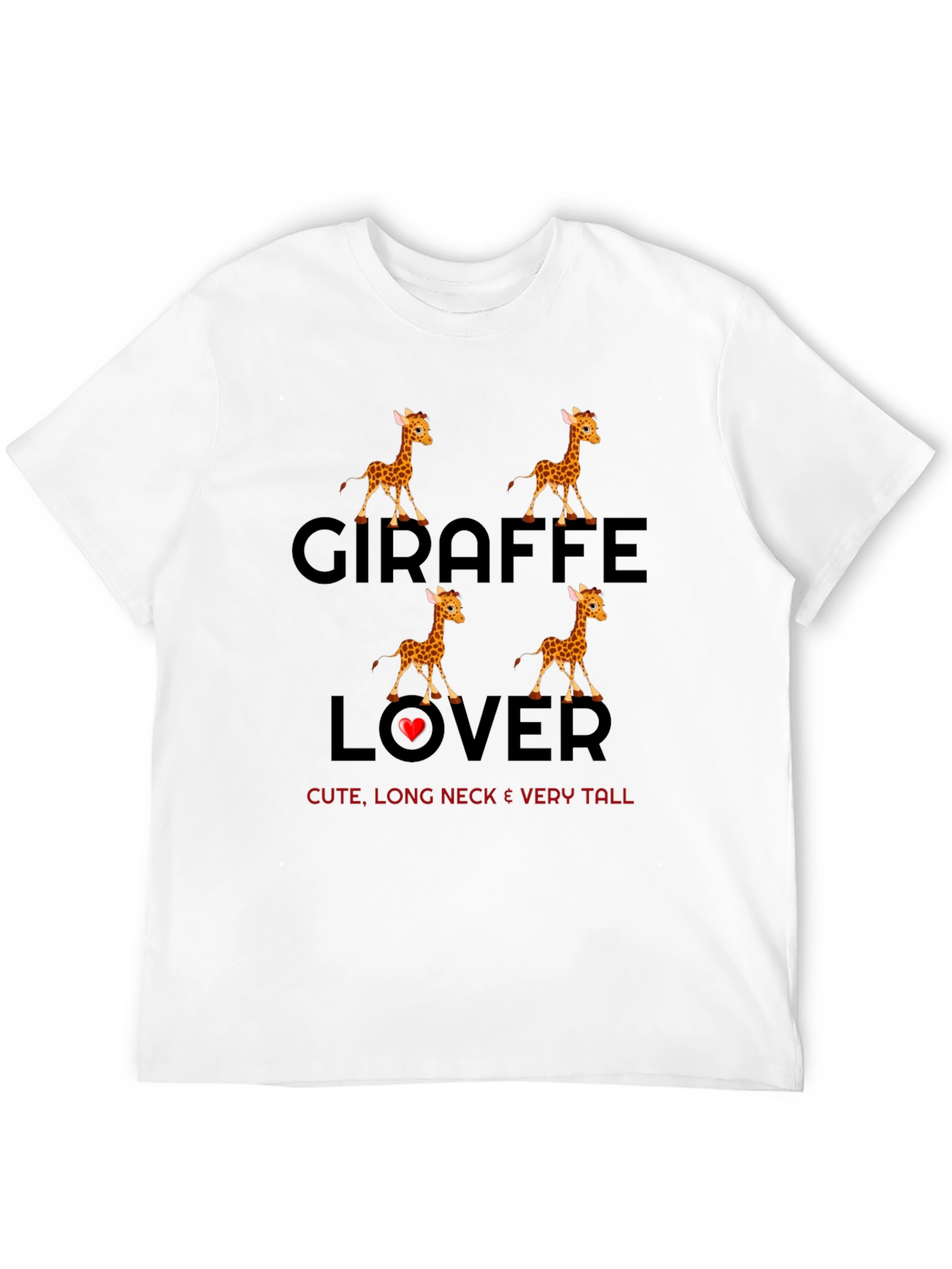 Black Giraffe Lover Graphic T-Shirt view 12