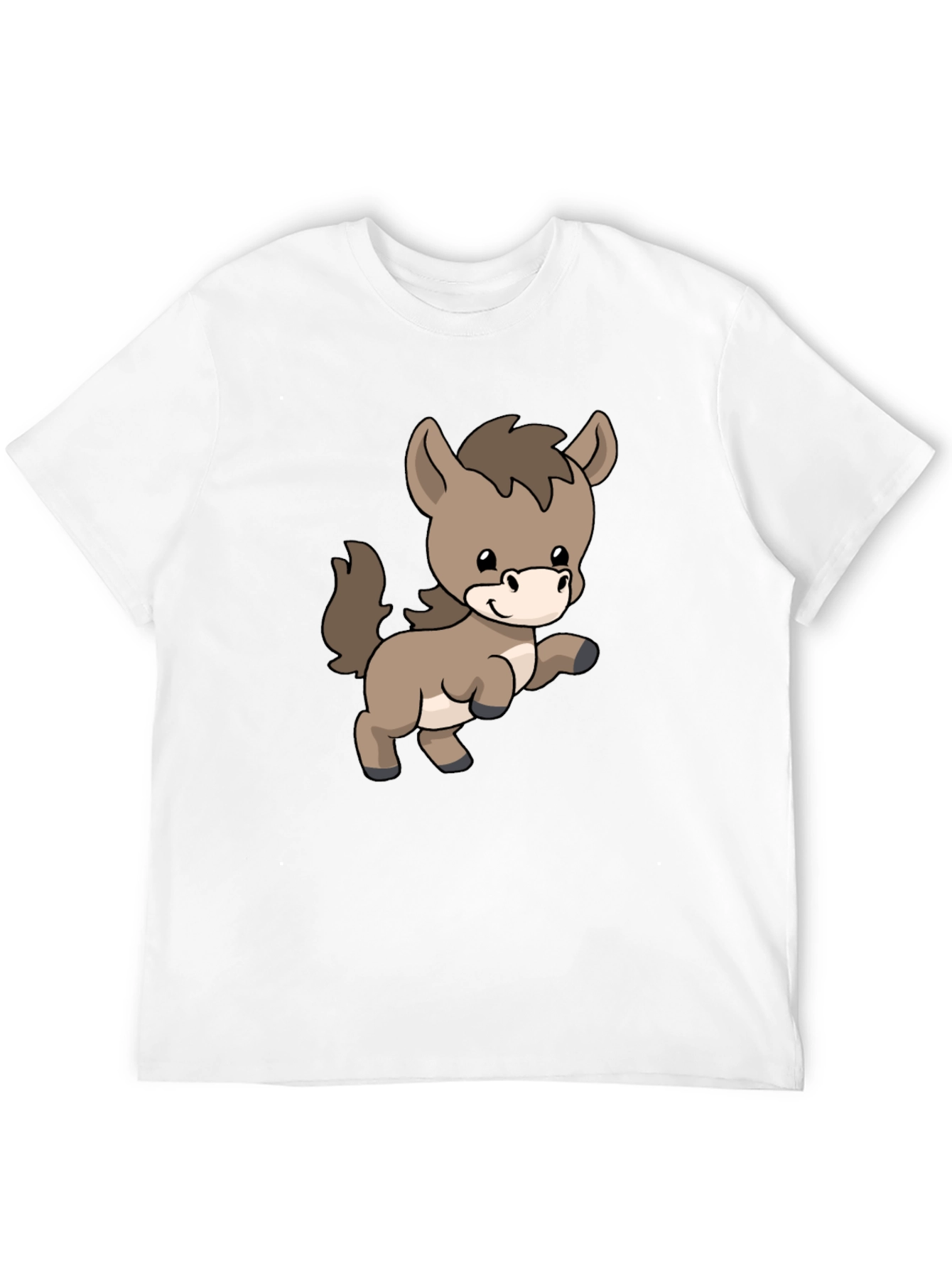 Black Cute Donkey Cartoon Black T-Shirt view 12