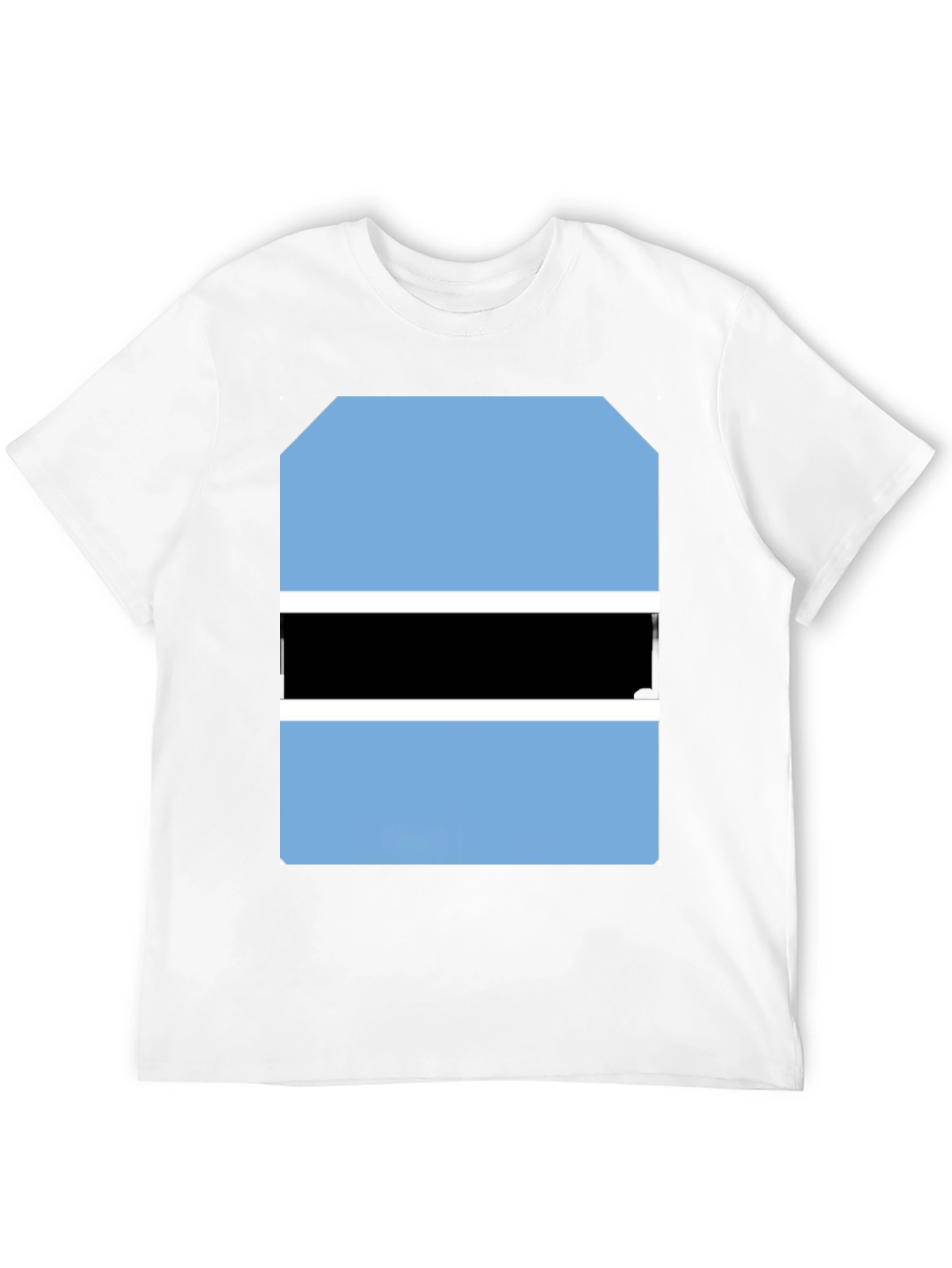 Black Botswana Flag Graphic Tee - Black Cotton T-Shirt view 12