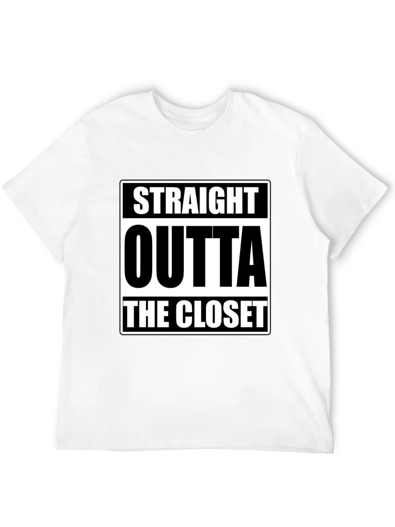 Black Straight Outta The Closet Black T-Shirt view 12