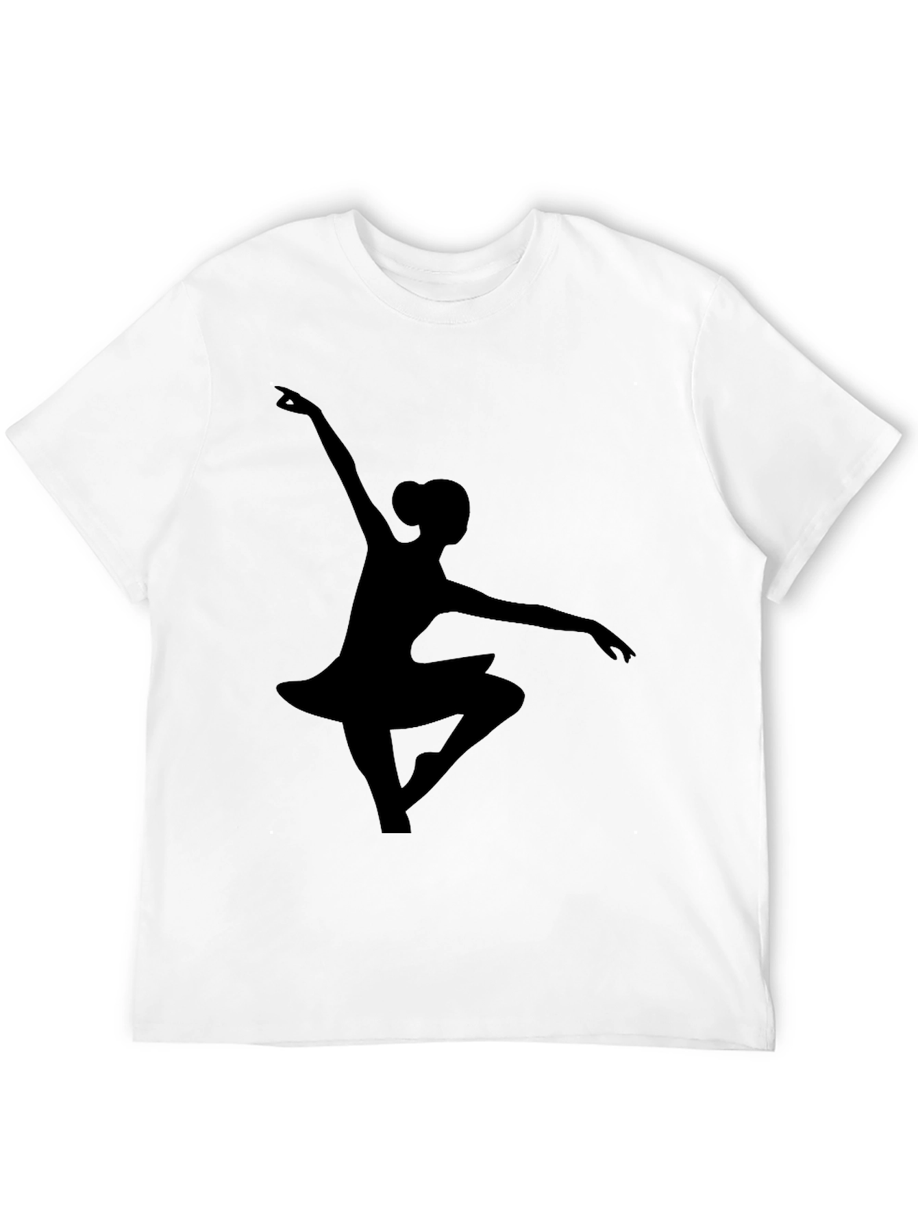 Black Ballerina Silhouette Black T-Shirt view 12