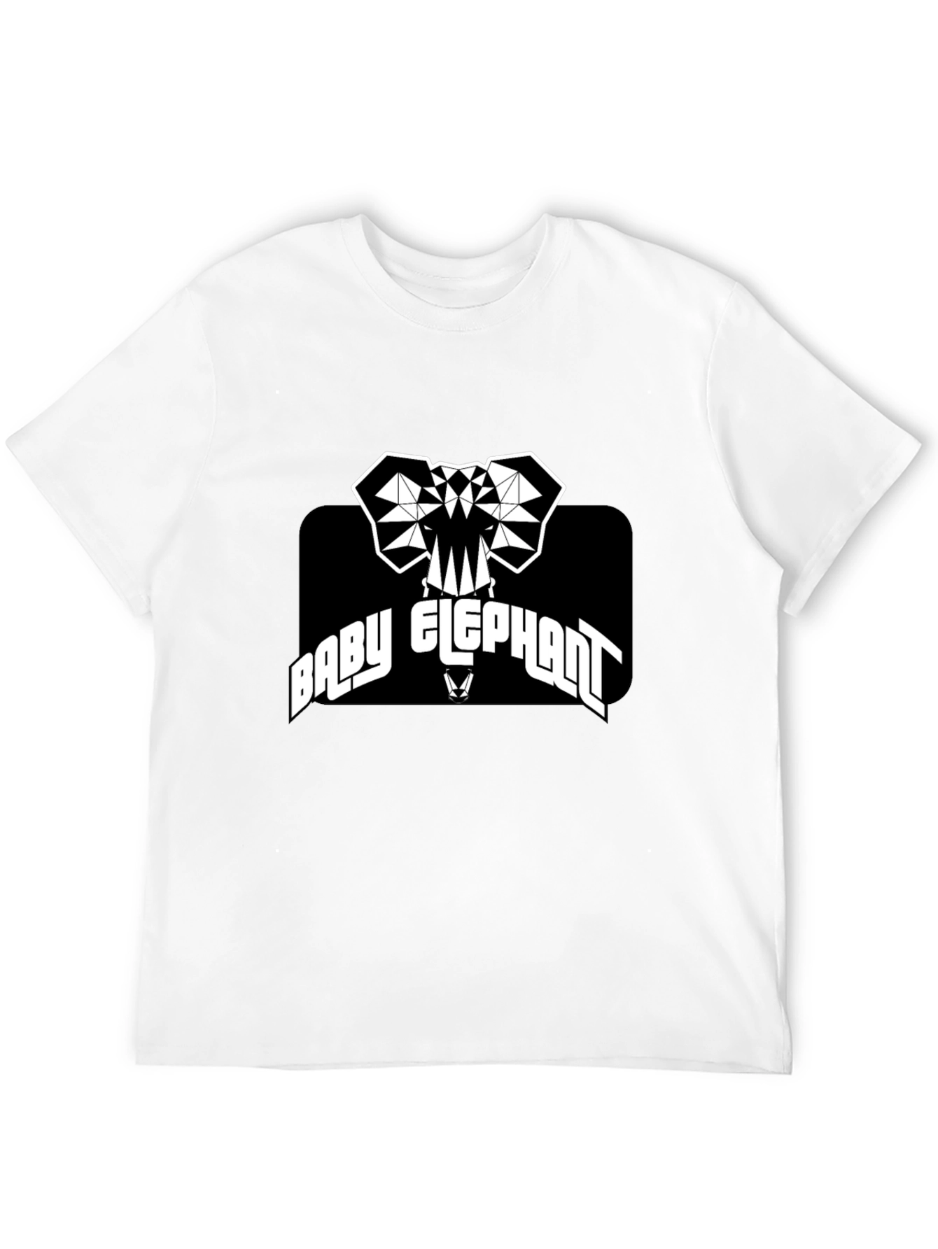 Black Baby Elephant Graphic Tee - Black Cotton T-Shirt view 12