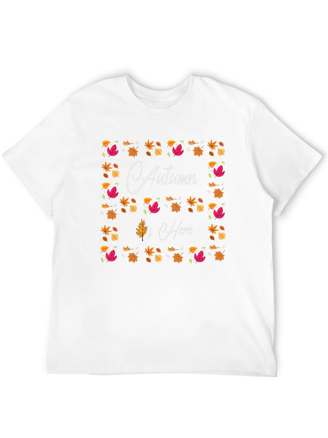 Black Autumn is Here T-Shirt, Fall Leaf Design view 12