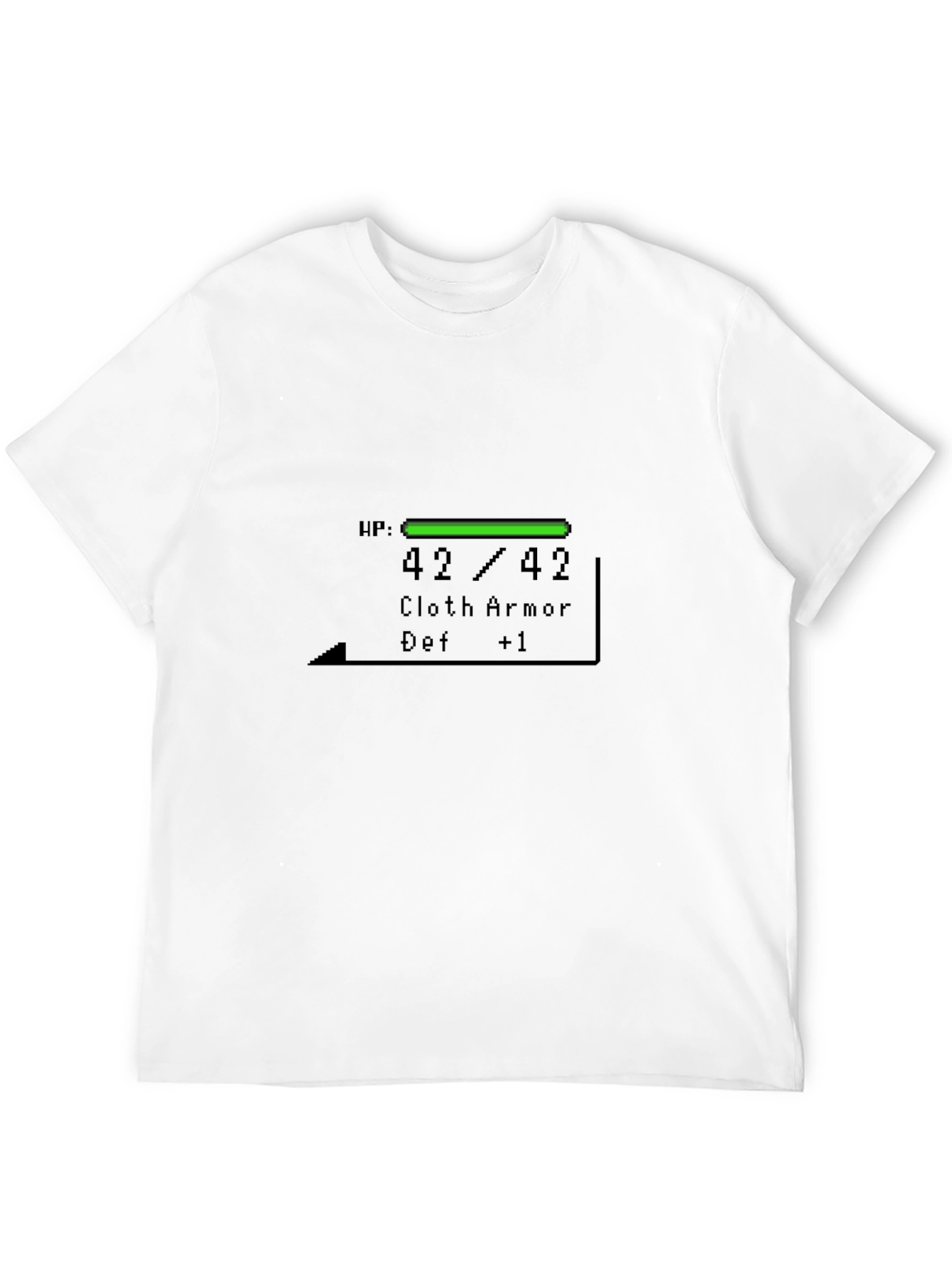 Black Gamer Style T-Shirt with RPG Health Bar Design view 12