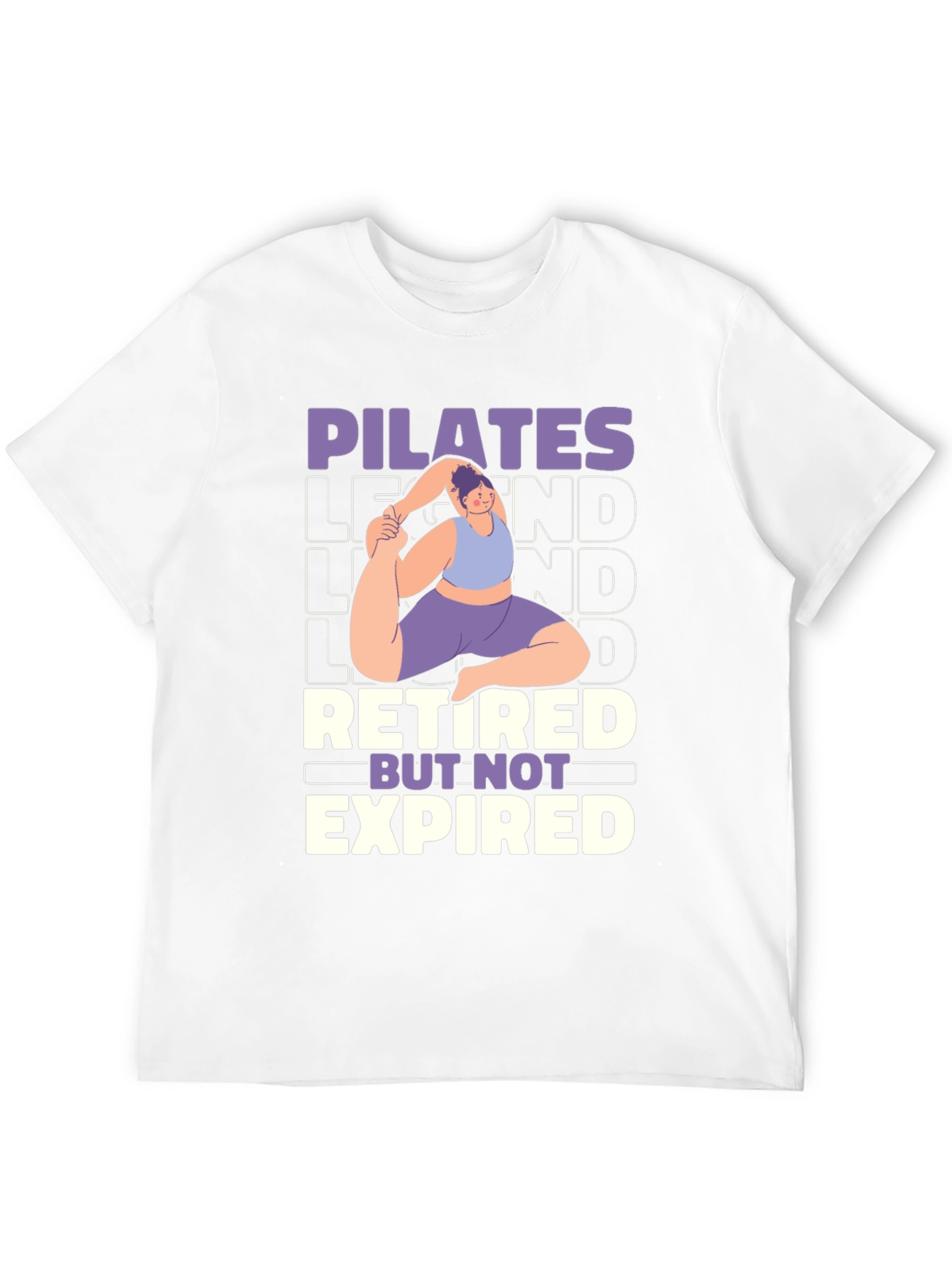 Black Pilates Legend Retired But Not Expired Graphic T-Shirt view 12