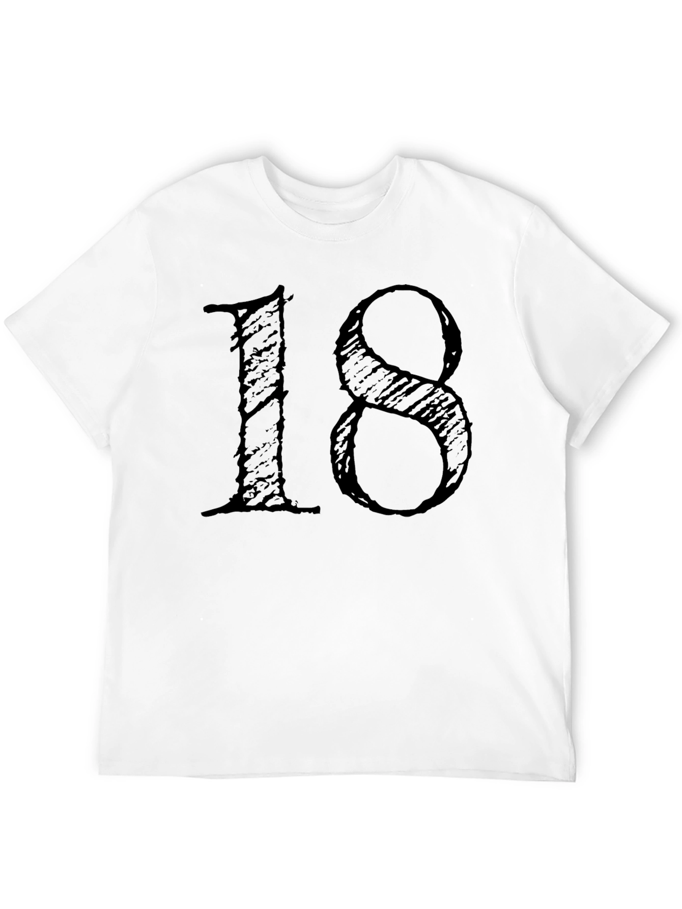 Black Grunge Style "18" Black Graphic T-Shirt view 12