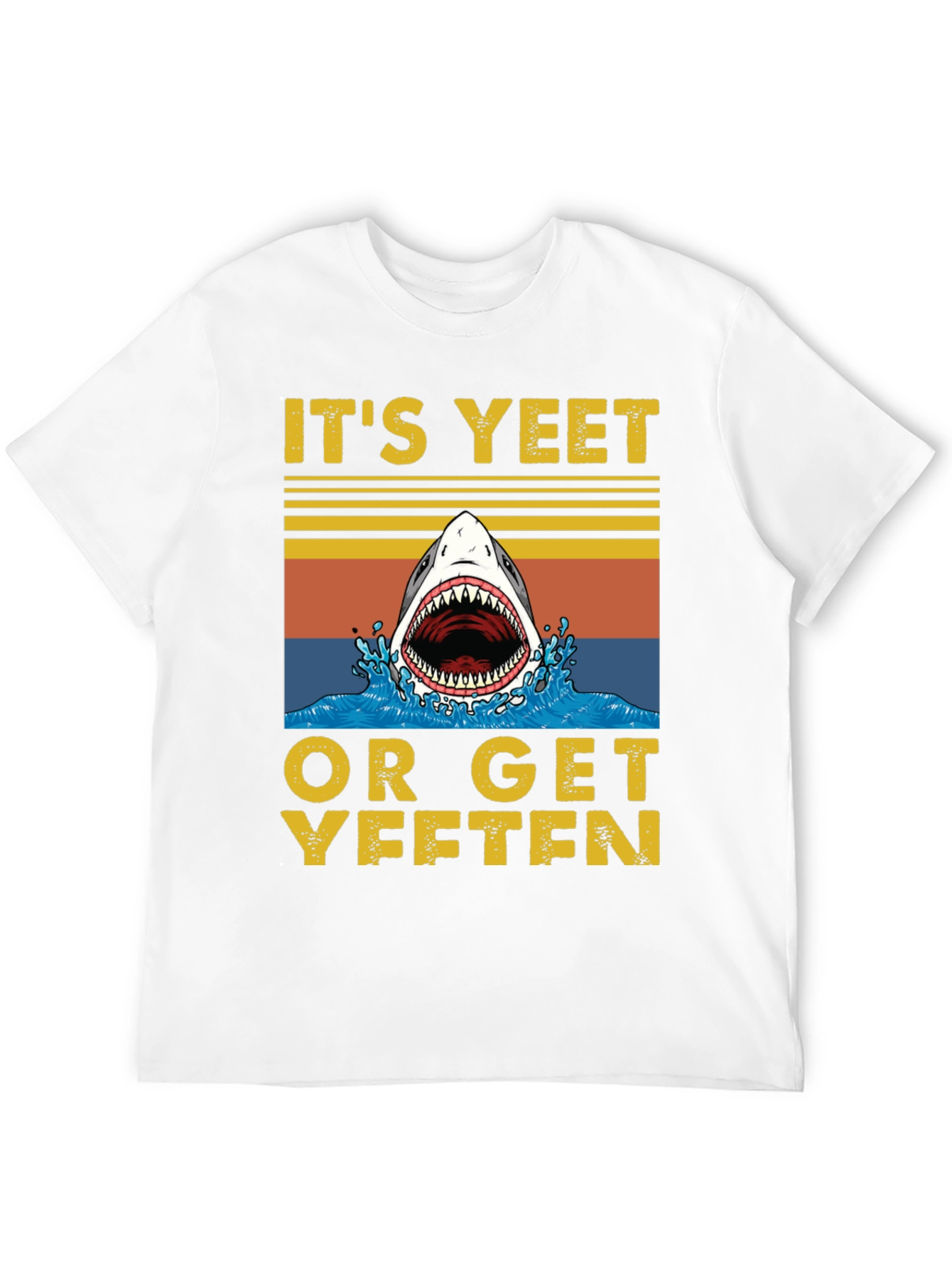 Black It's Yeet or Get Yeeten Shark Graphic Tee view 12