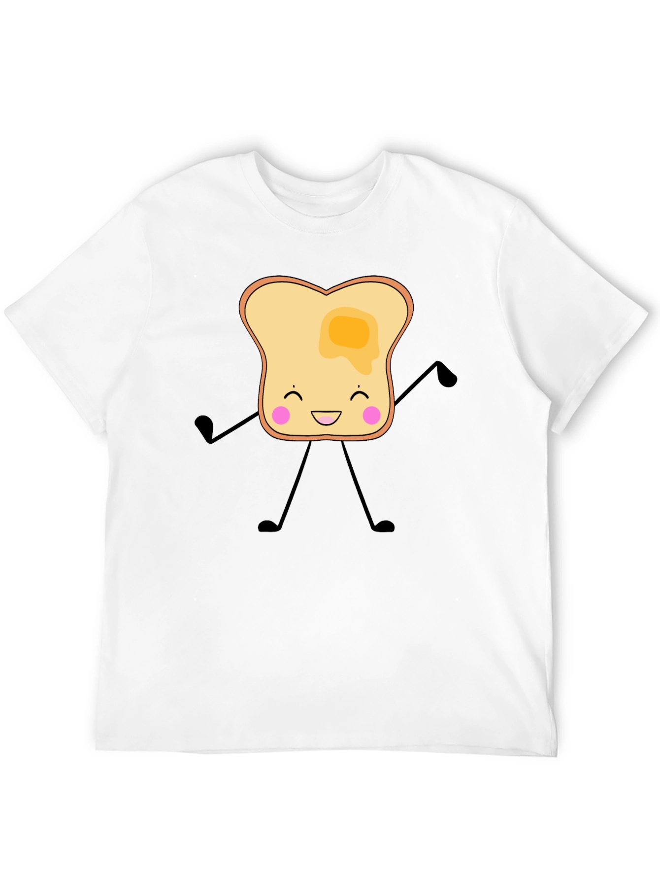 Black Toast Cartoon Graphic T-Shirt view 12