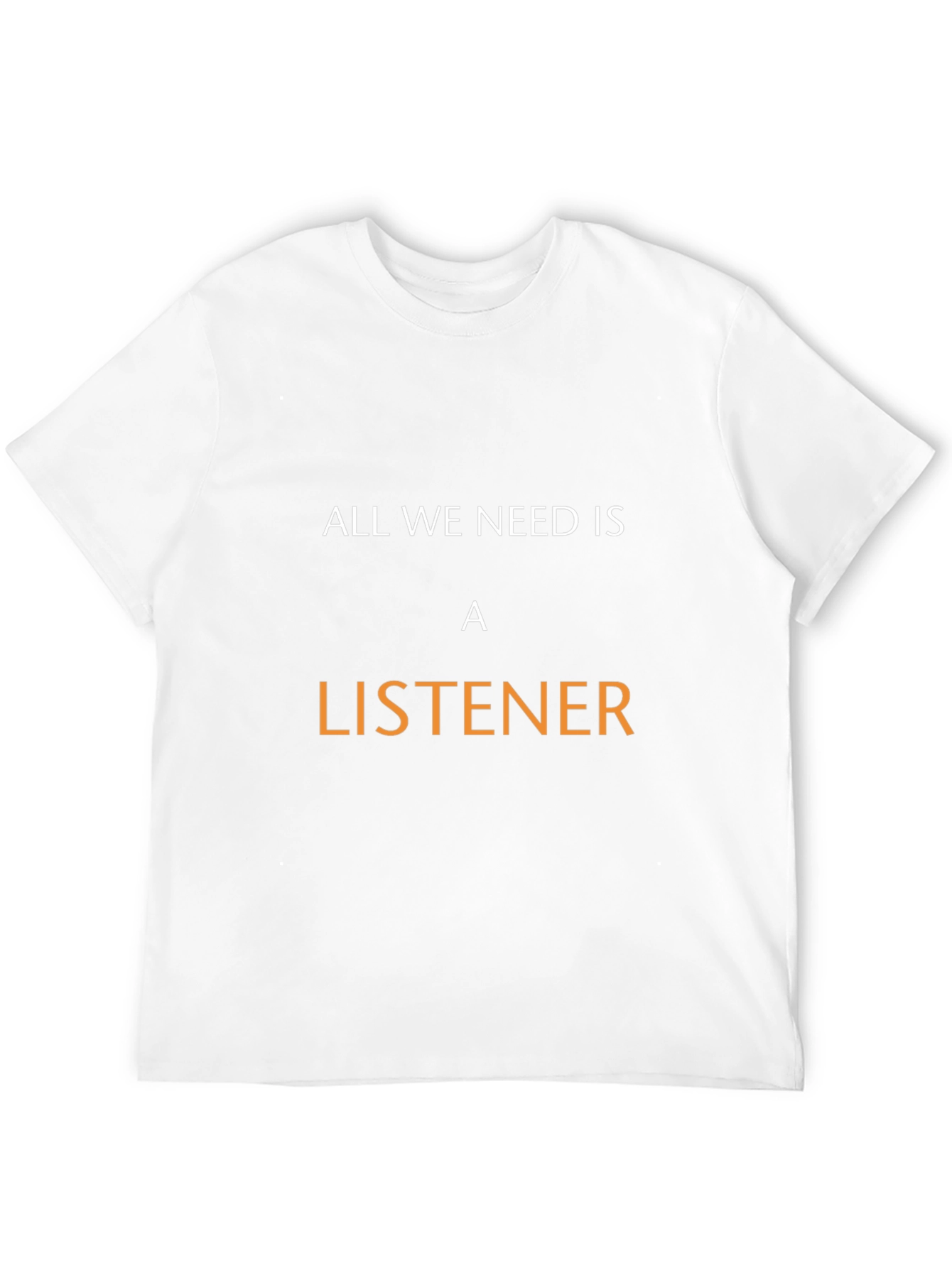 Black All We Need Is a Listener Black T-Shirt view 12