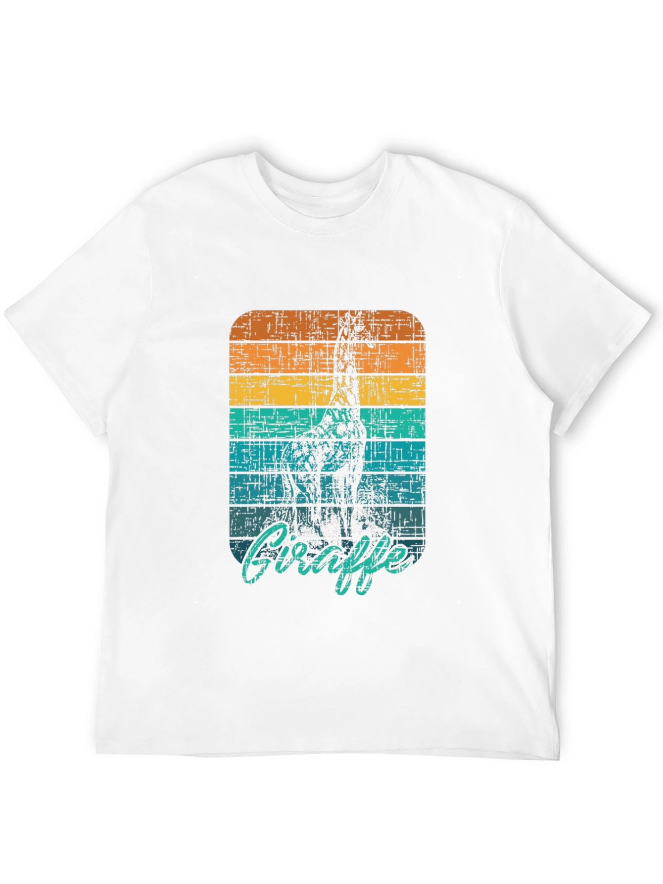 Black Retro Giraffe Graphic Tee - Black Unisex T-Shirt view 12