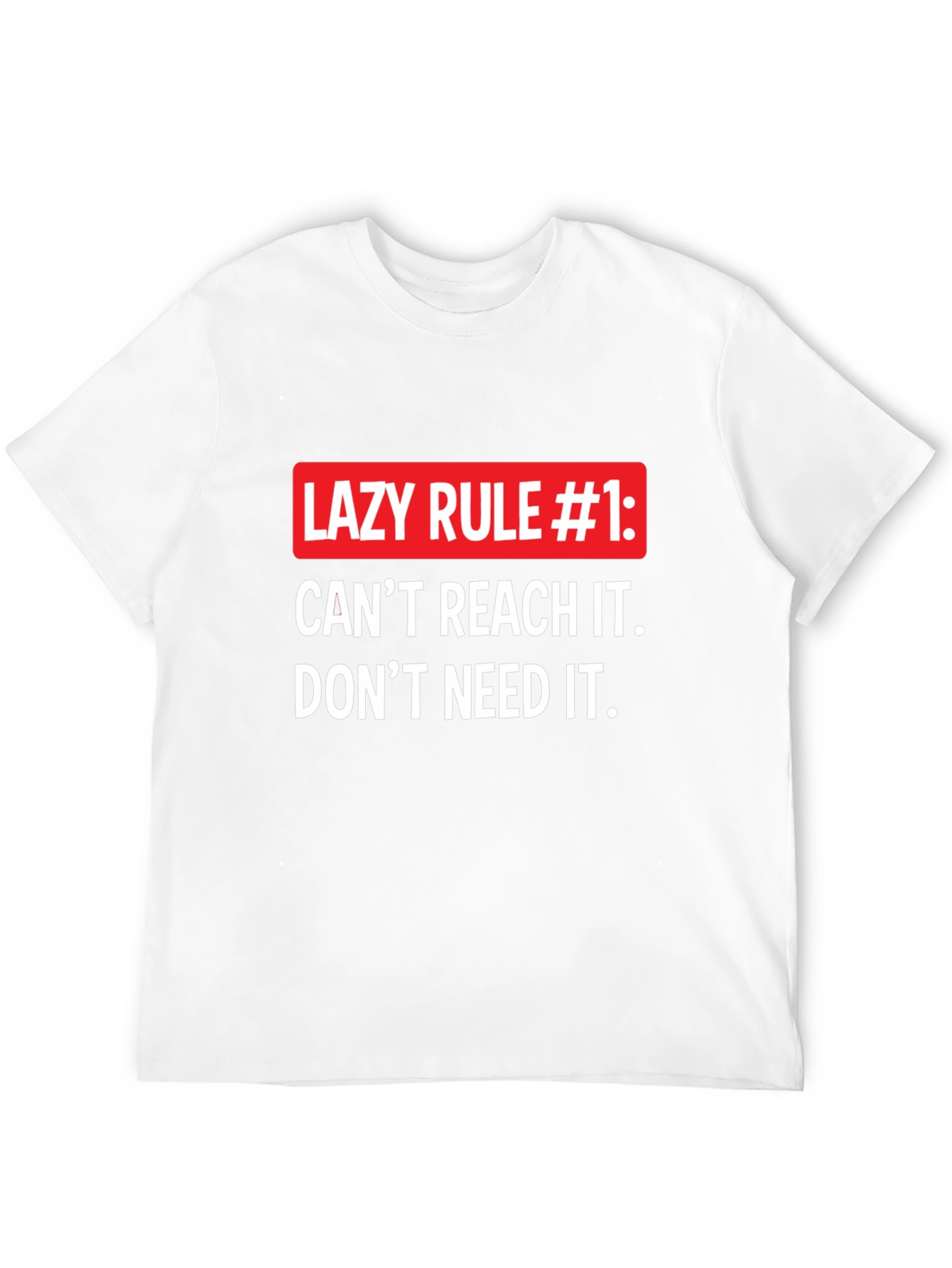 Black Lazy Rule #1 Graphic Tee - Funny Slogan T-Shirt view 12