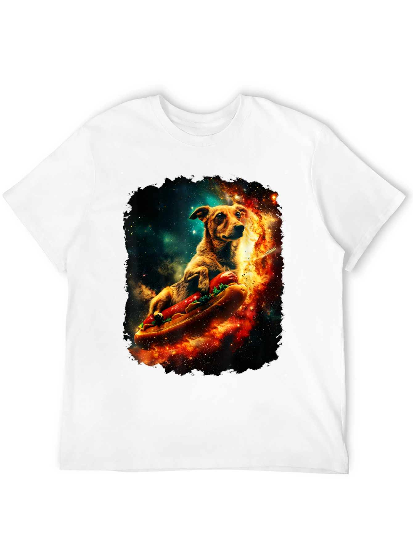 Black Cosmic Hot Dog Dog T-Shirt view 12