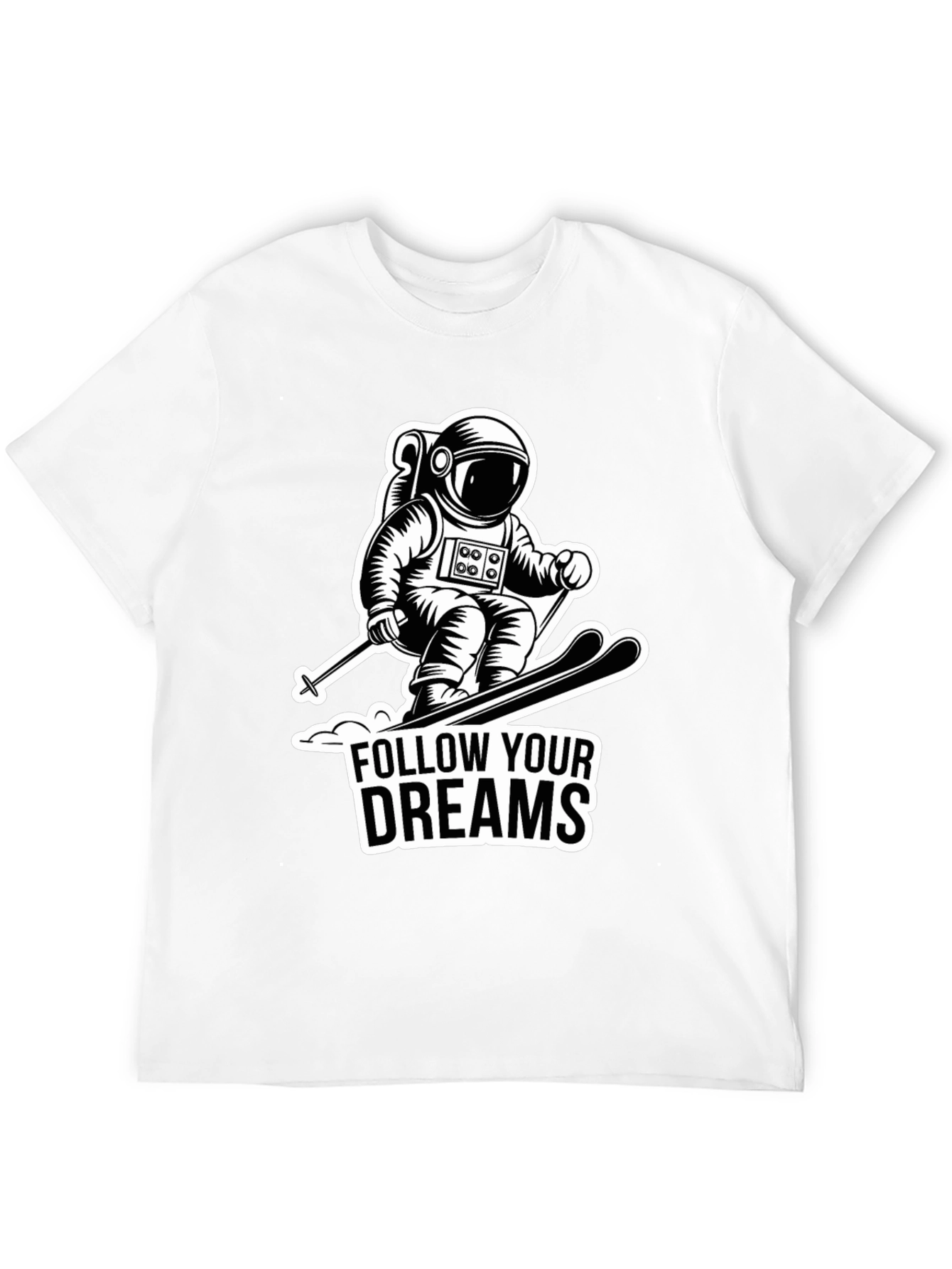 Black Astronaut Skiing Graphic Tee - Follow Your Dreams view 12
