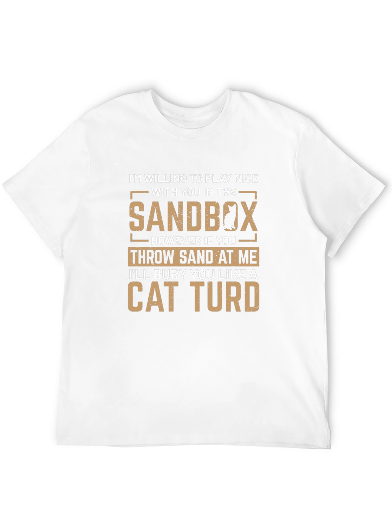 Black Sandbox Cat T-Shirt Funny Graphic Tee view 12