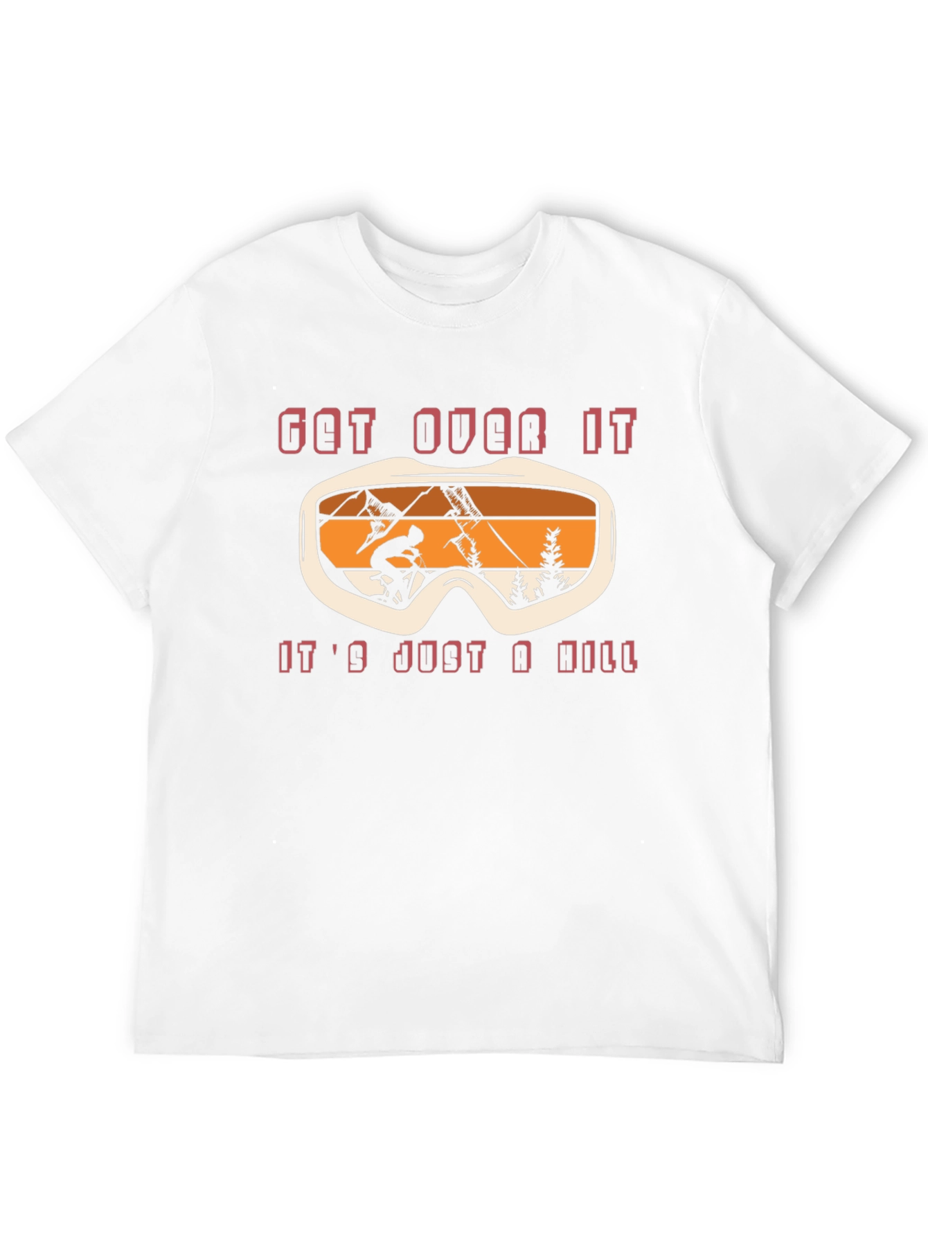 Black Get Over It Skiing T-Shirt Black Cotton Graphic Tee view 12