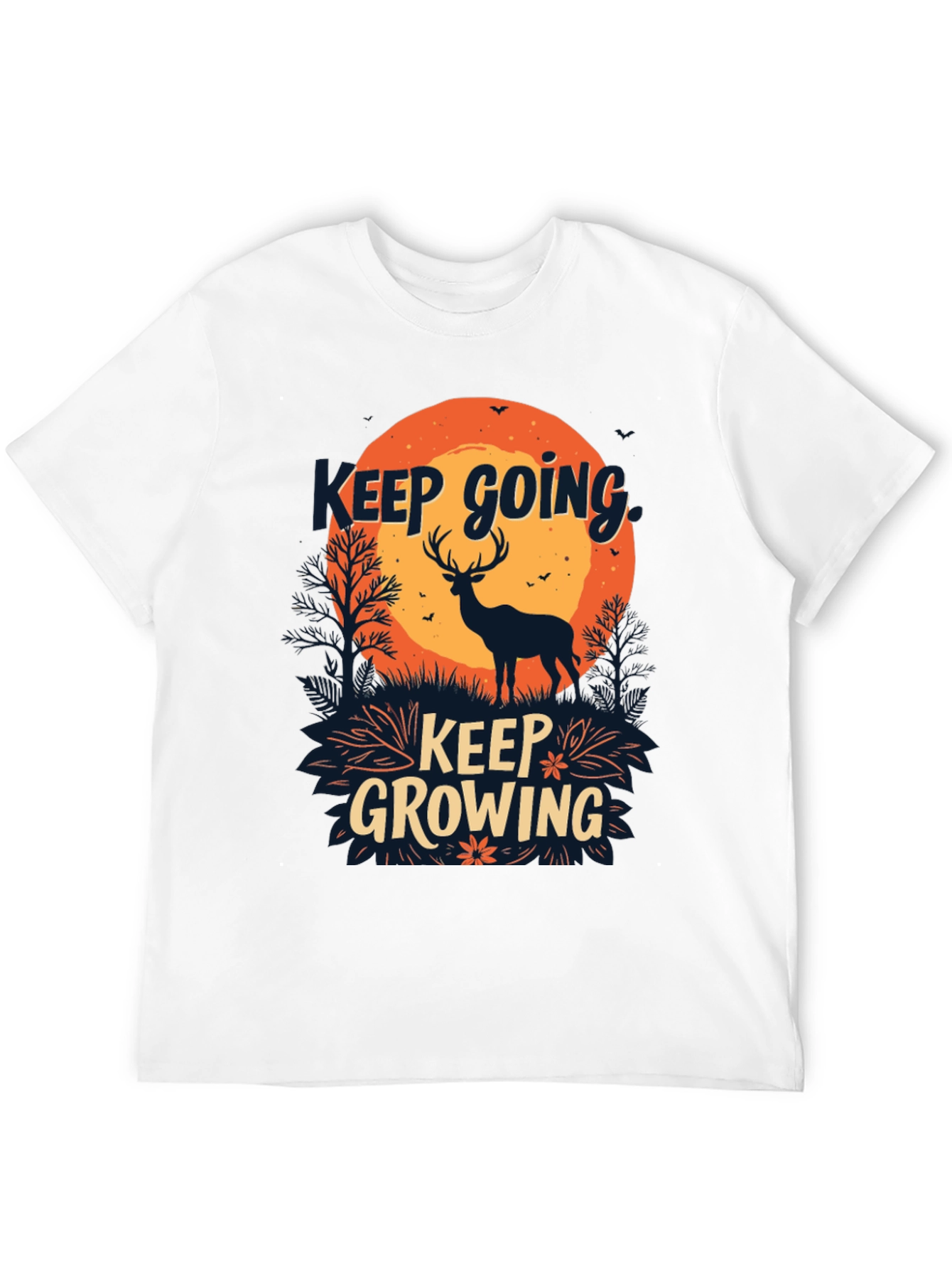 Black Keep Going, Keep Growing Black Graphic T-Shirt view 12