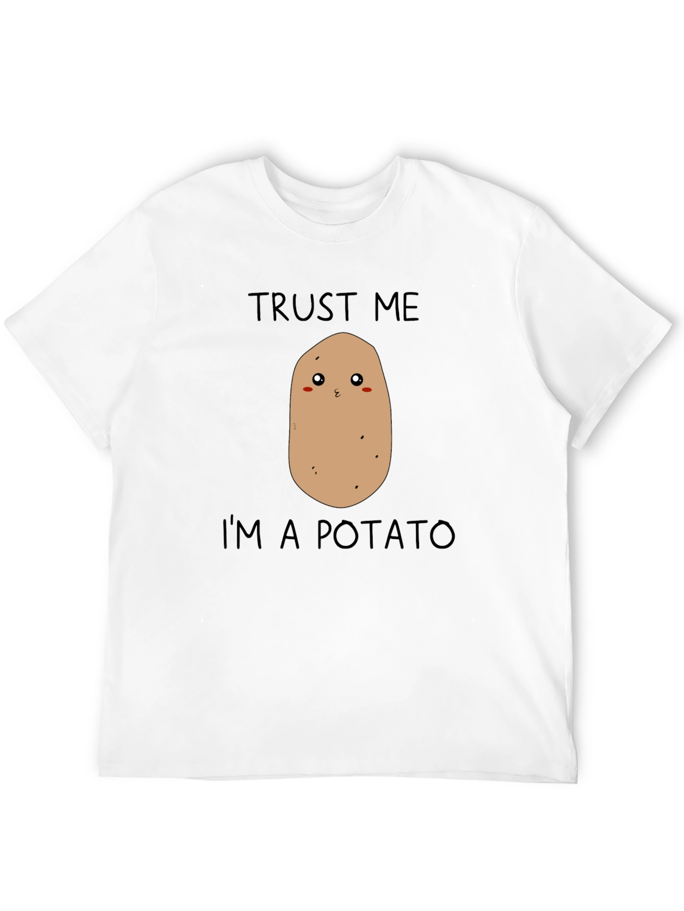 Black Trust Me I'm A Potato Funny Graphic T-Shirt view 12