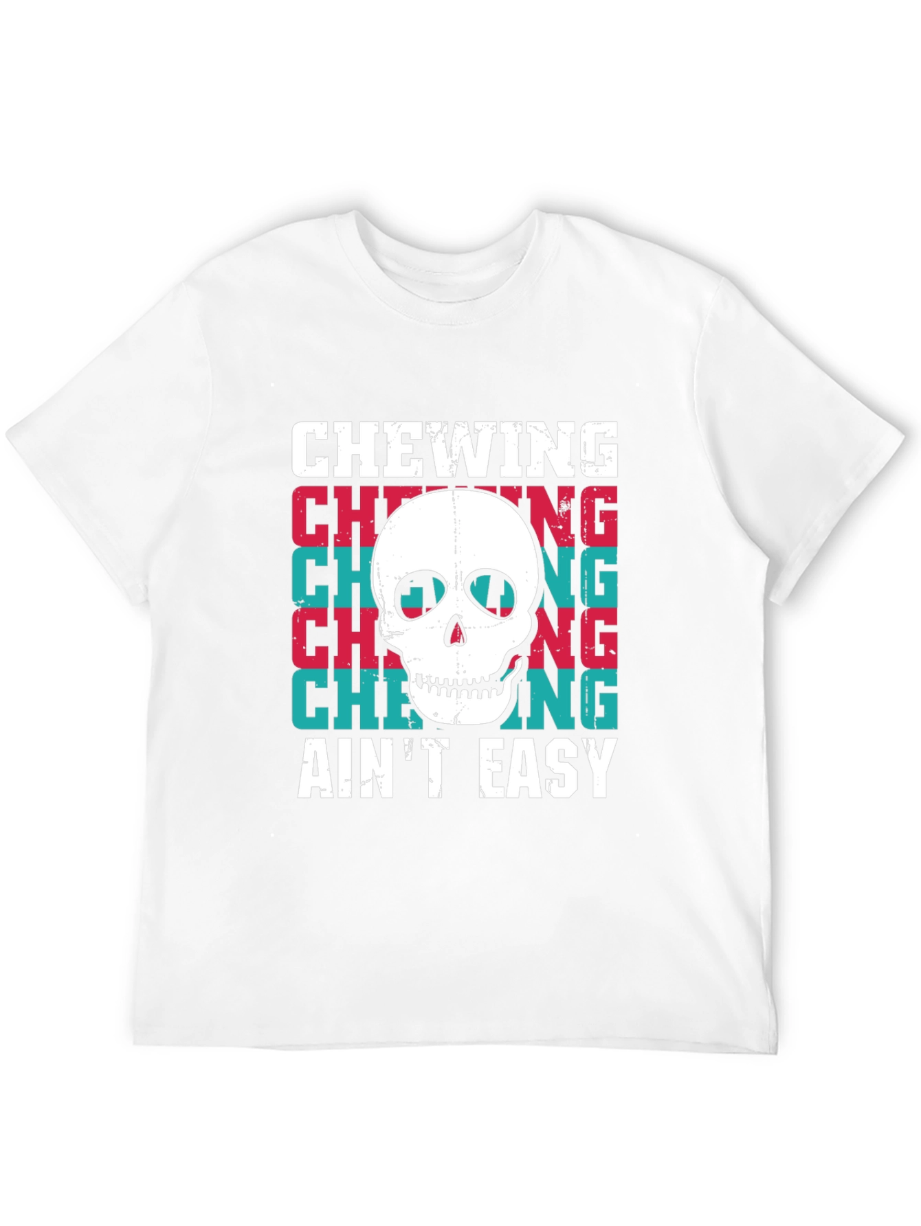 Black Chewing Ain't Easy Skull Graphic Tee view 12