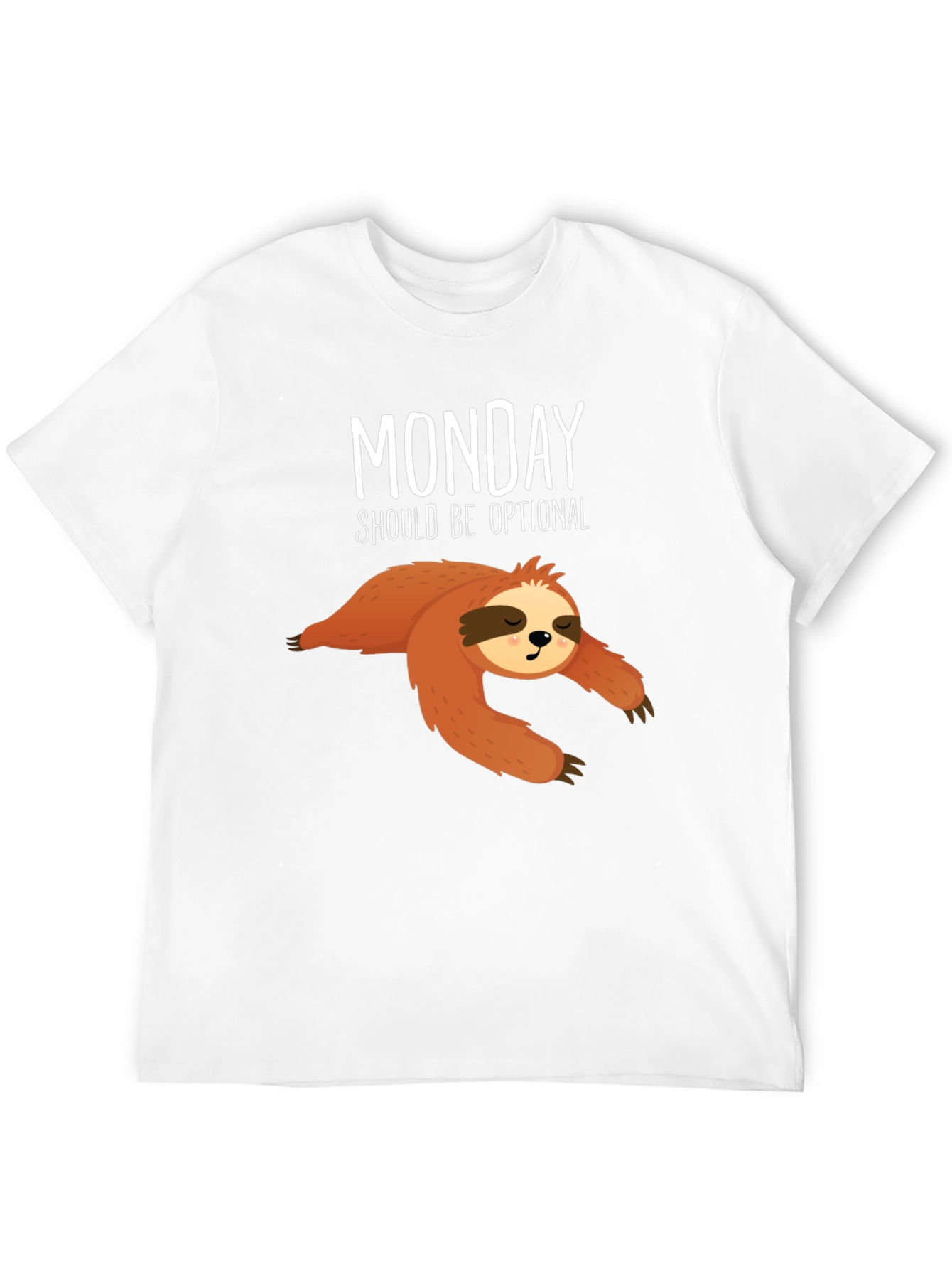 Black Funny Sloth Monday T-Shirt view 12