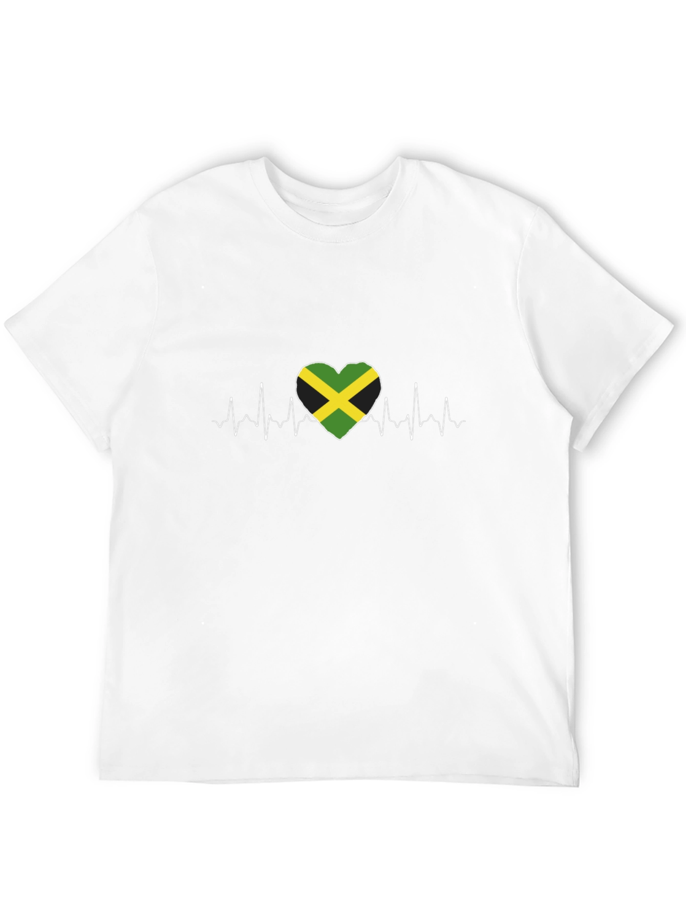 Black Jamaica Flag Heartbeat T-Shirt view 12
