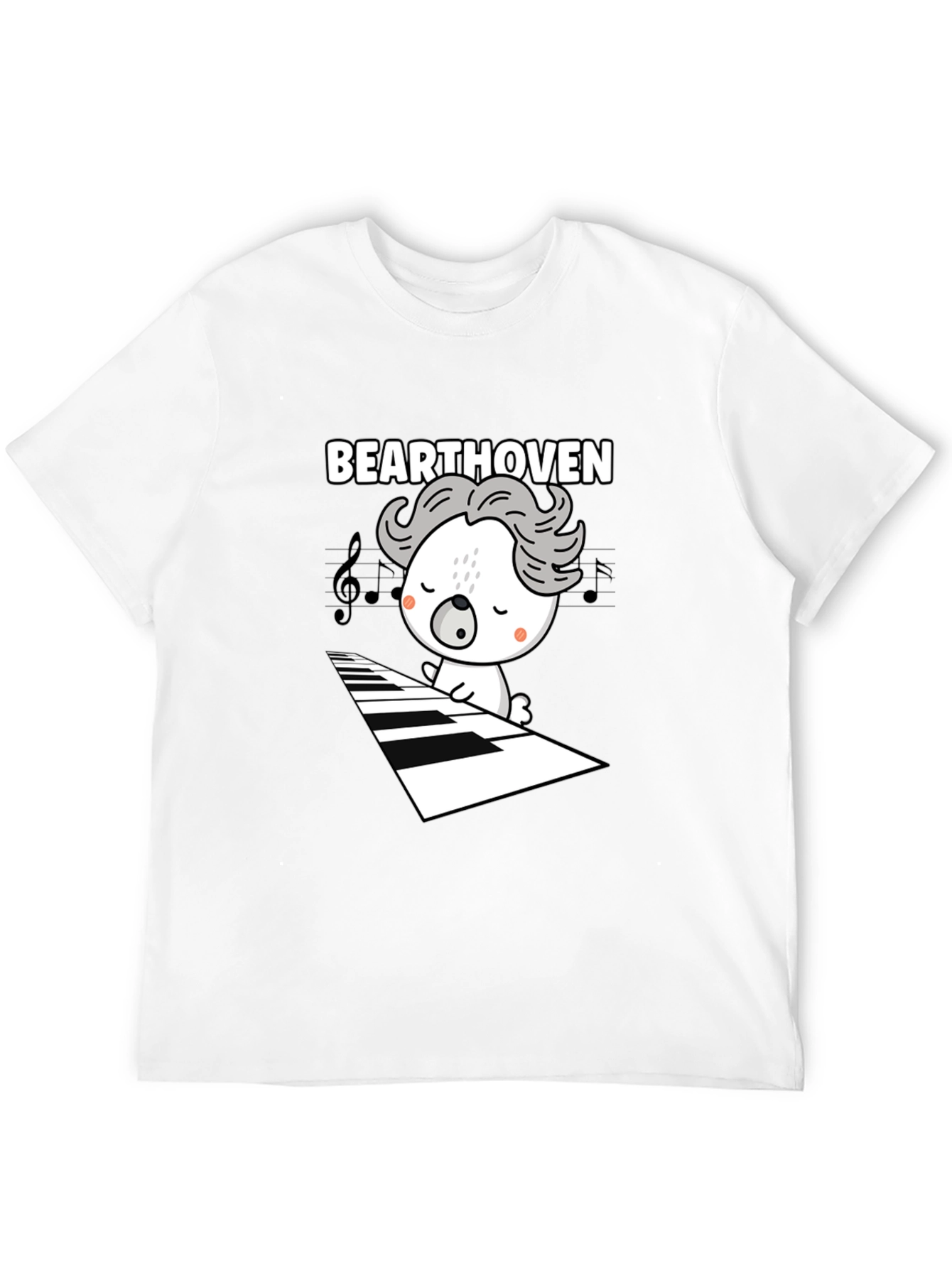 Black Bearthoven Piano T-Shirt view 12