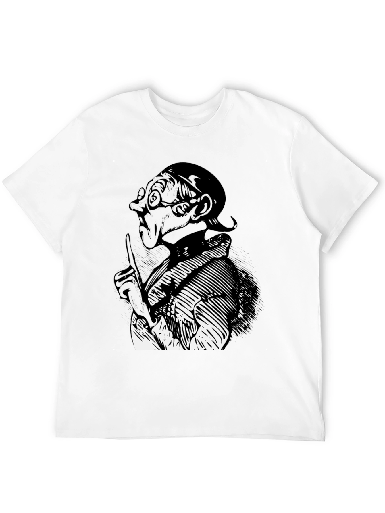 Black Black T-Shirt with Illustrated Figure view 12