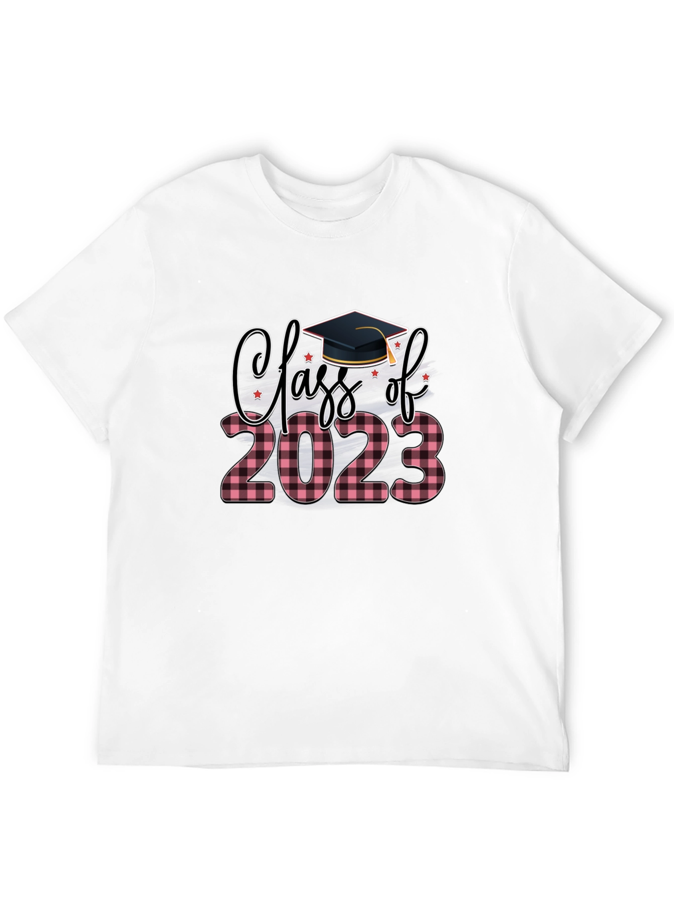 Black Class of 2023 Plaid Graduation T-Shirt view 12