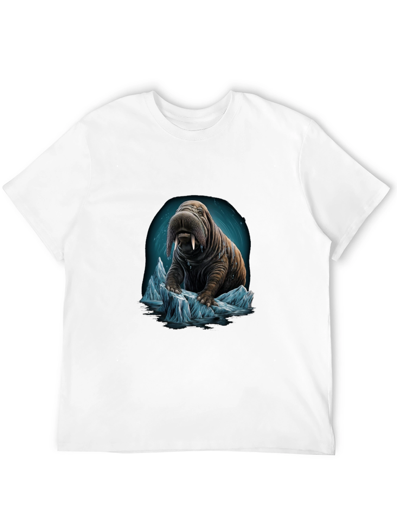 Black Walrus on Iceberg Graphic T-Shirt view 12
