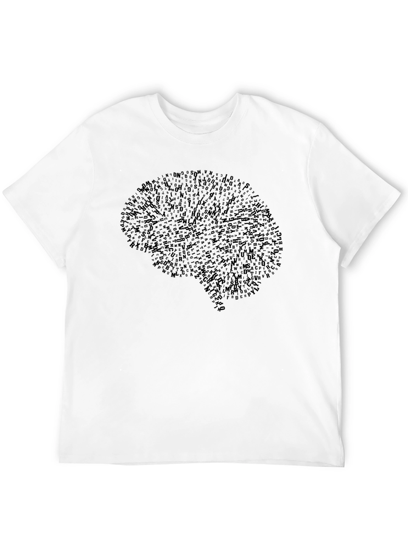 Black Brain Graphic Print Crew Neck T-Shirt - Black view 12