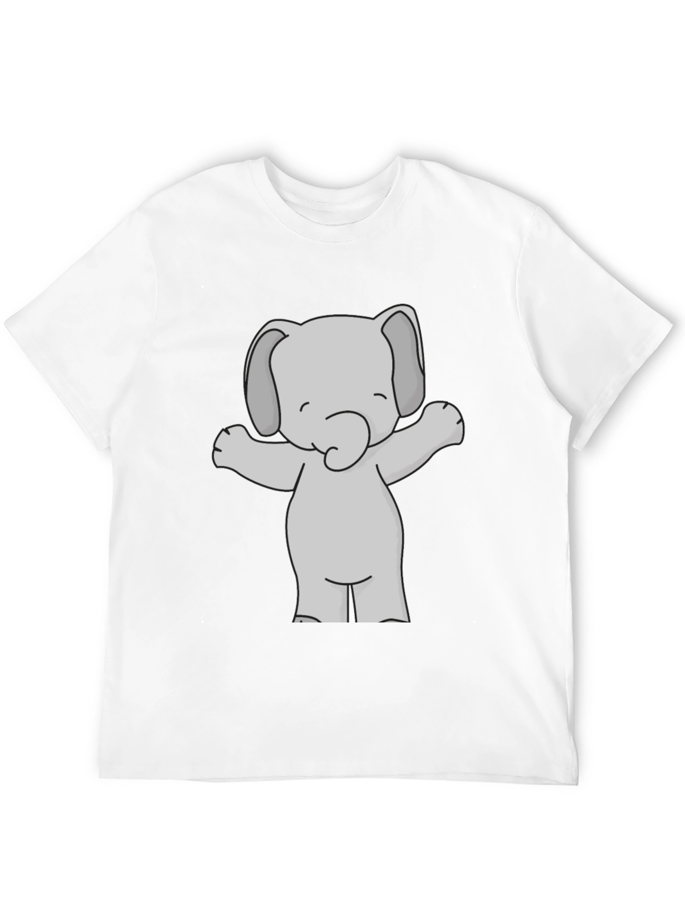 Black Cute Elephant Graphic Tee - Black Unisex T-Shirt view 12