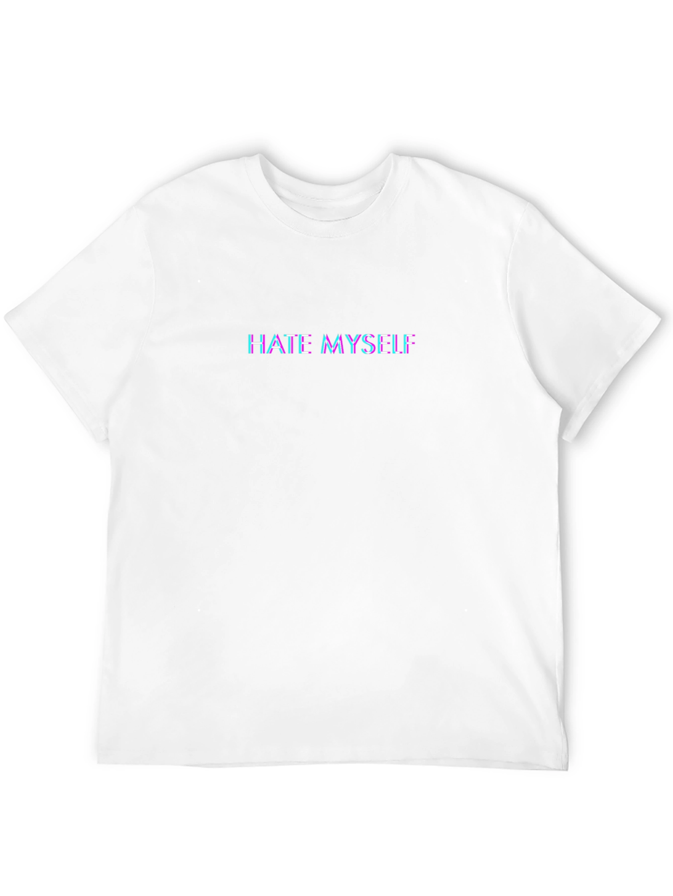Black Hate Myself Glitch Tee - Edgy Graphic T-Shirt view 12