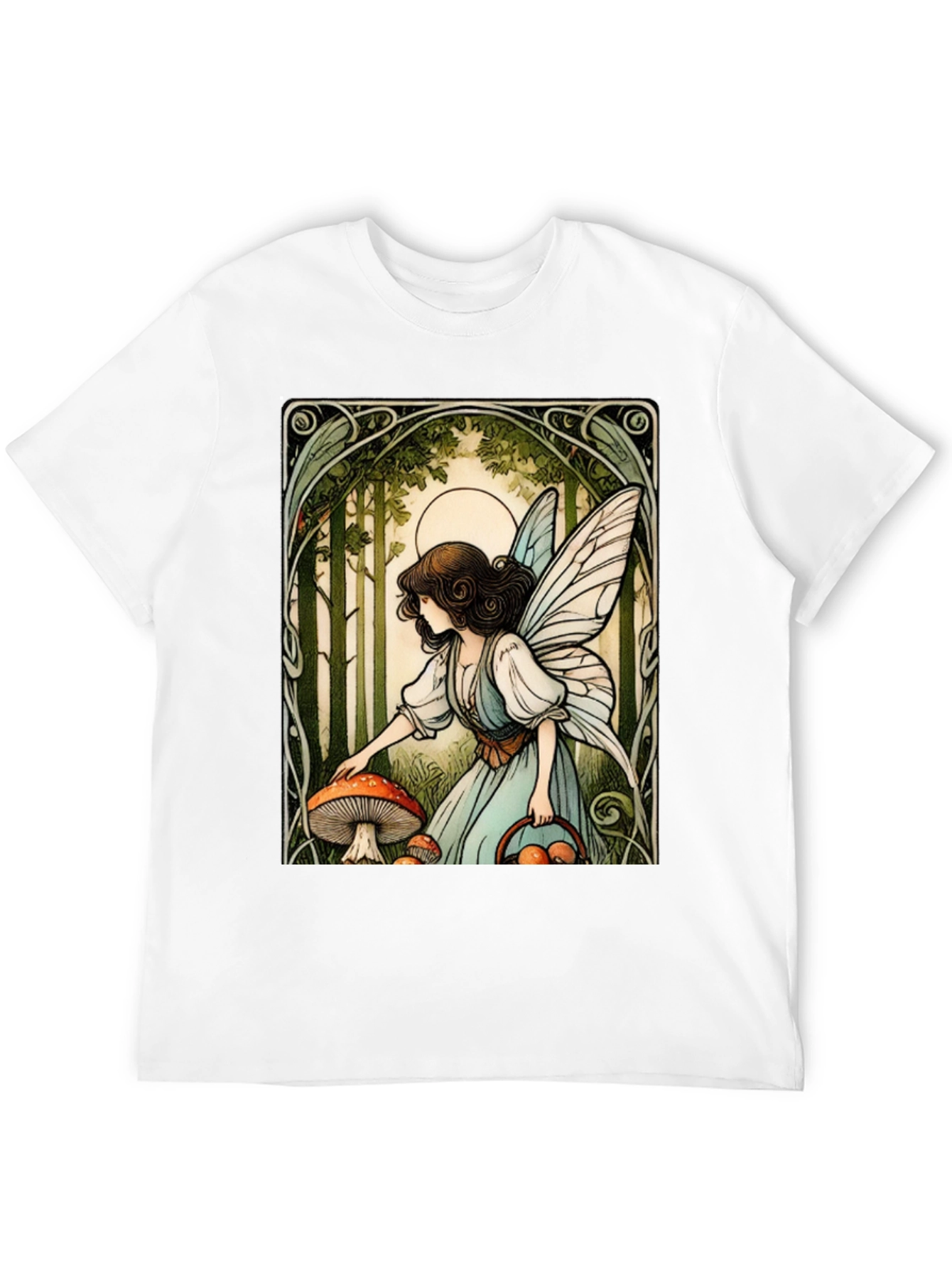 Black Fairycore Mushroom Forager T-Shirt view 12