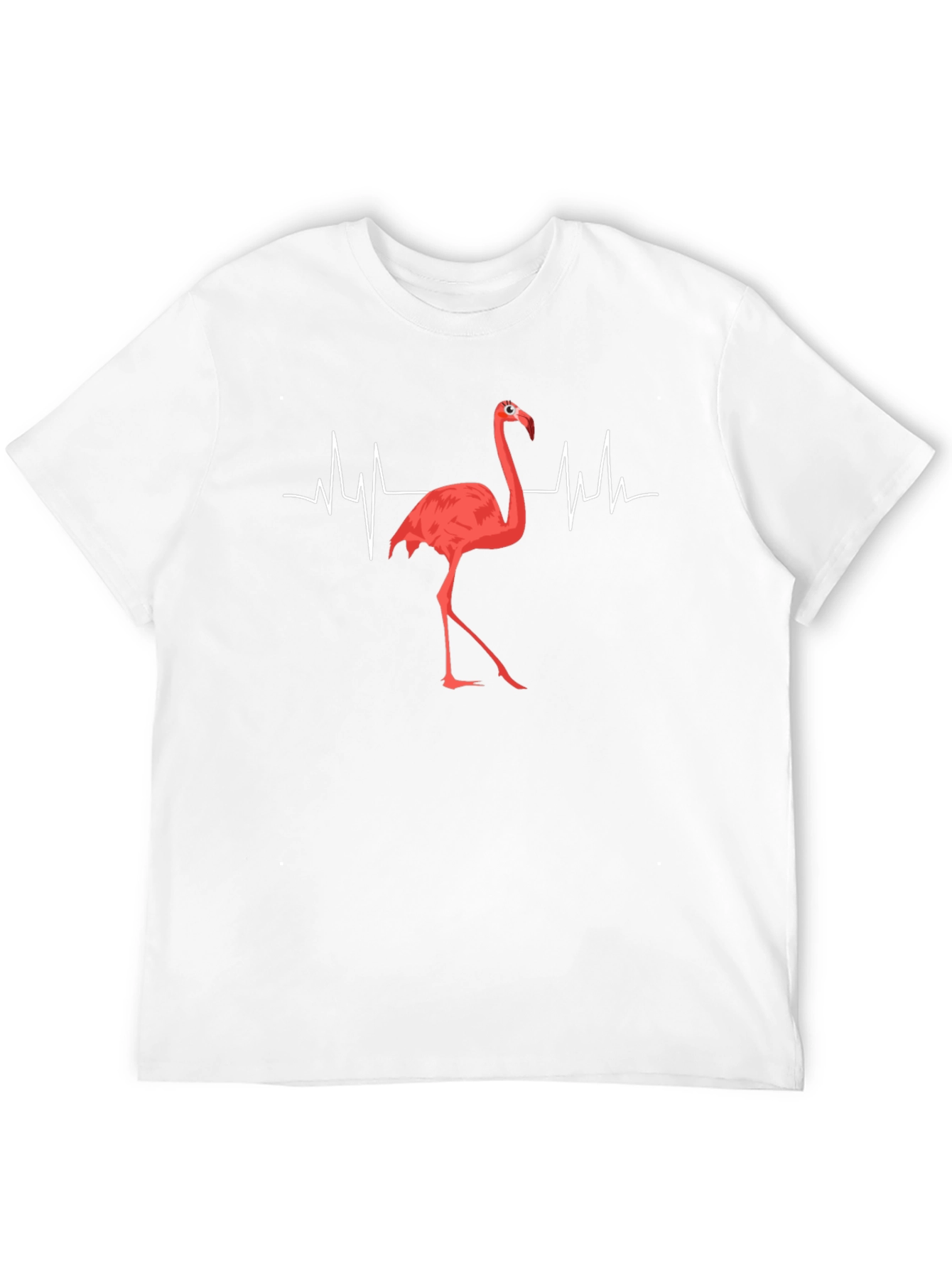 Black Flamingo Heartbeat T-Shirt - Unique Graphic Tee view 12
