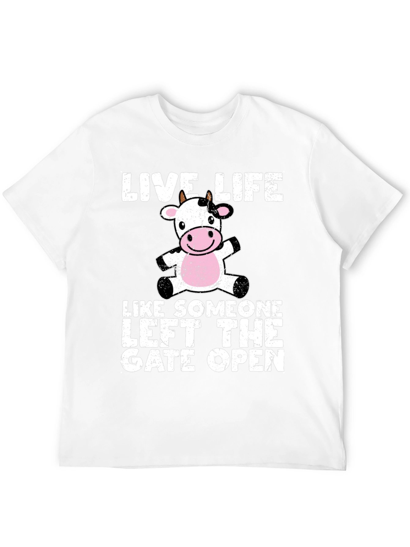 Black Live Life Cow Graphic T-Shirt view 12