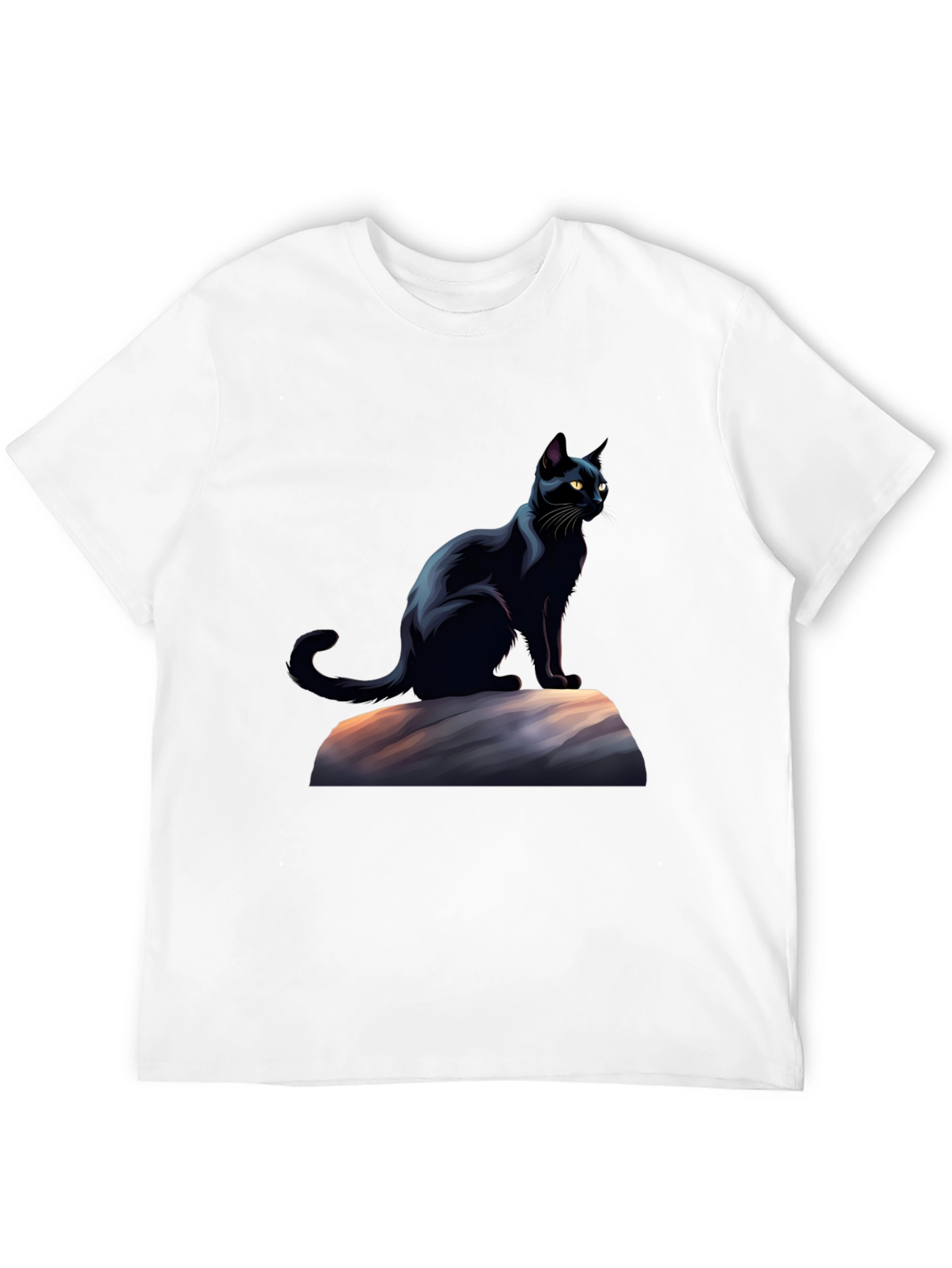 Black Black Cat Graphic T-Shirt - Stylish Men's Tee view 12