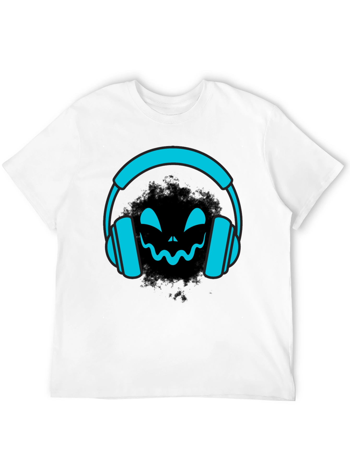 Black DJ Headphone Halloween Black T-Shirt view 12