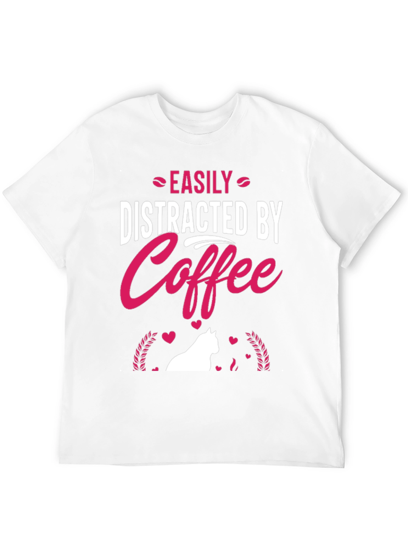 Black Easily Distracted by Coffee T-Shirt - Cat Lover Edition view 12