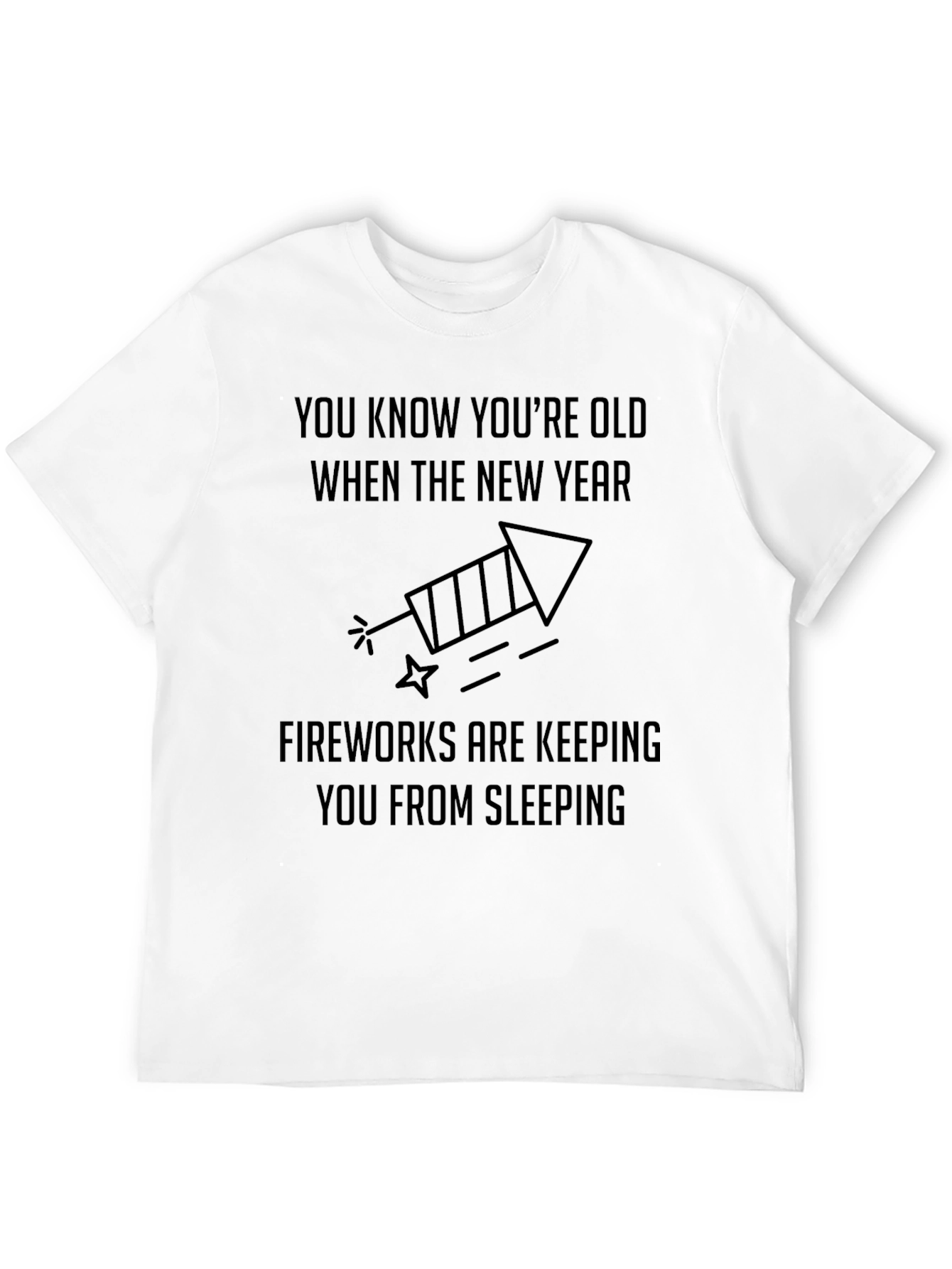 Black Funny New Year's T-Shirt: Old Fireworks view 12