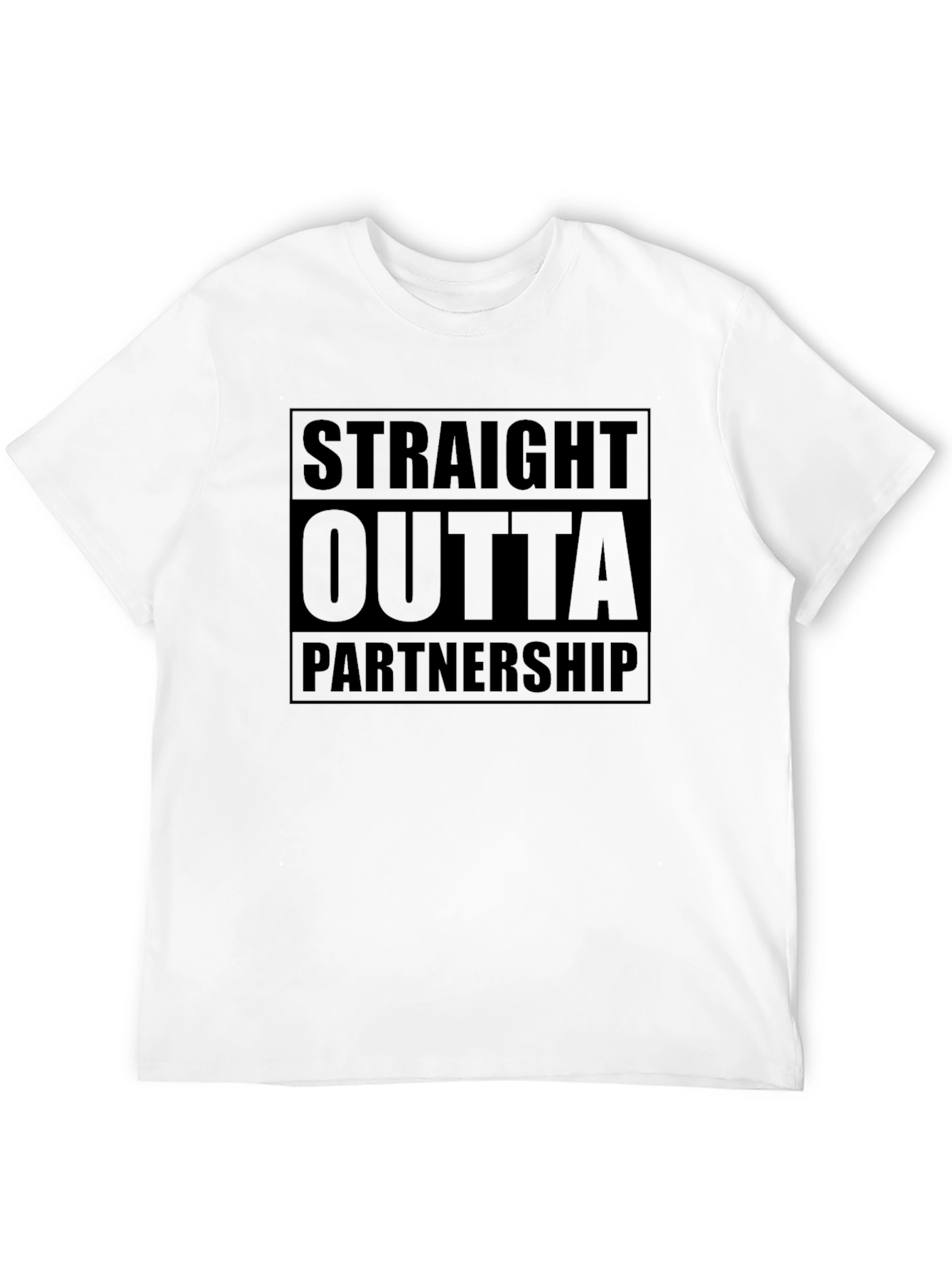Black Straight Outta Partnership Black T-Shirt view 12