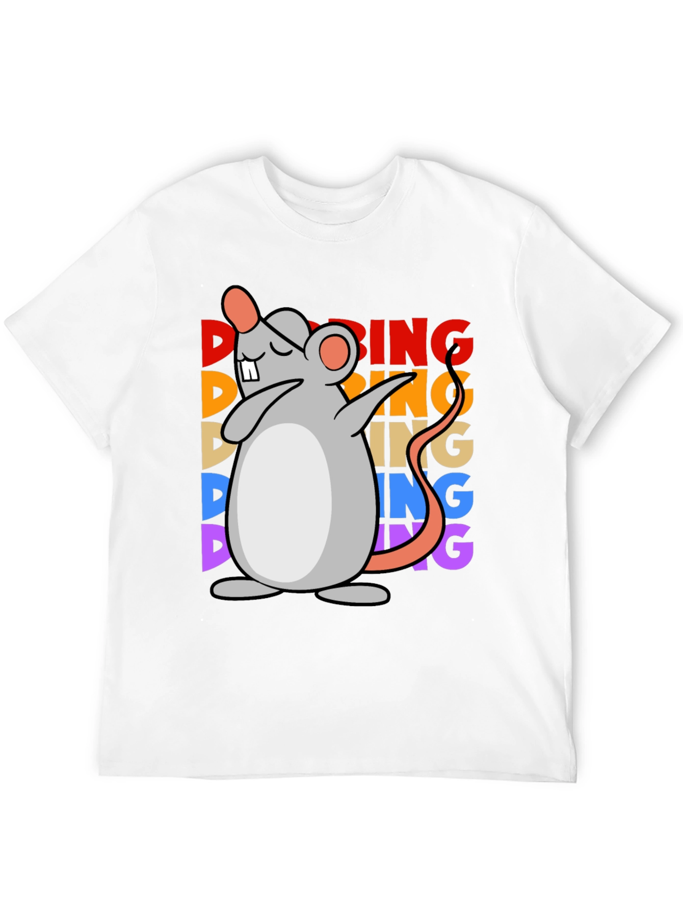 Black Dabbing Mouse Graphic Tee - Unisex Black T-Shirt view 12