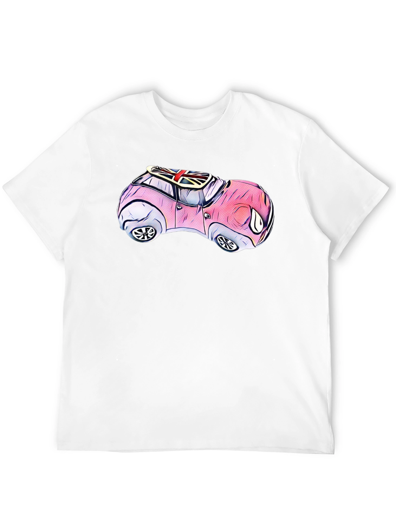 Black Cartoon Car T-Shirt - British Flag Design view 12
