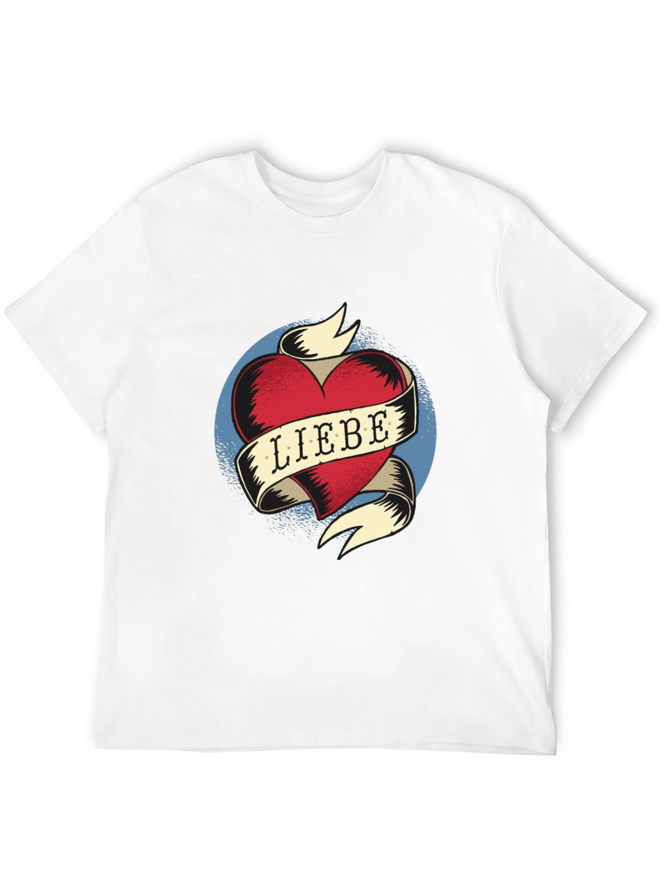 Black Liebe Heart Tattoo Graphic T-Shirt view 12