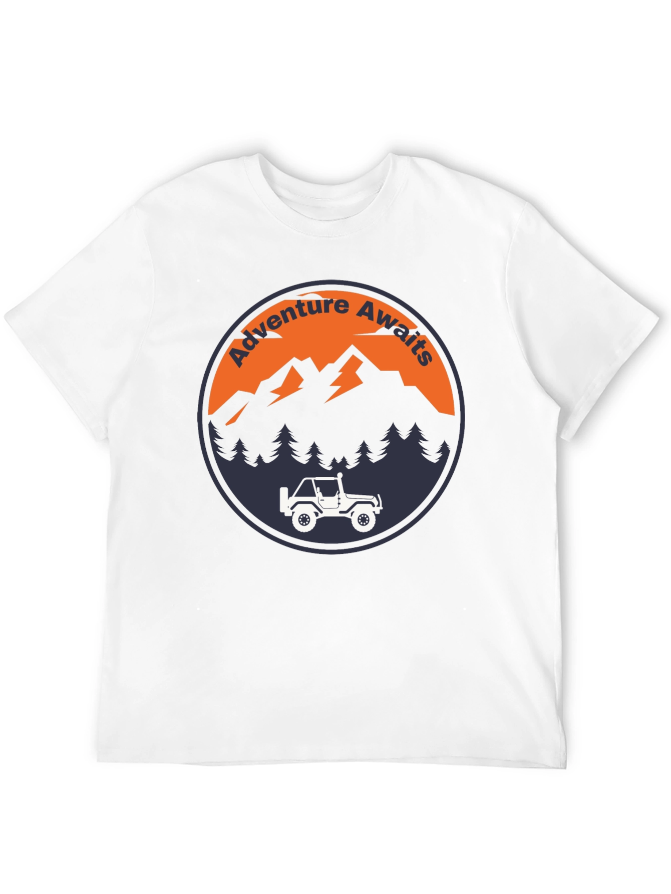 Black Adventure Awaits Graphic Tee - Men's Black T-Shirt view 12