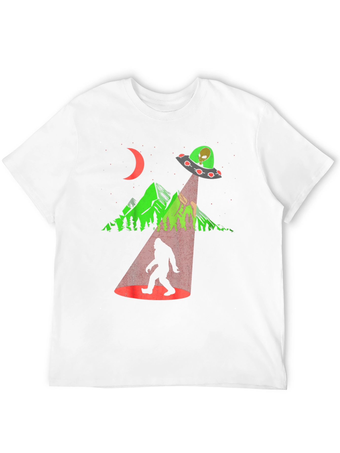 Black UFO Abduction Bigfoot Graphic Tee view 12
