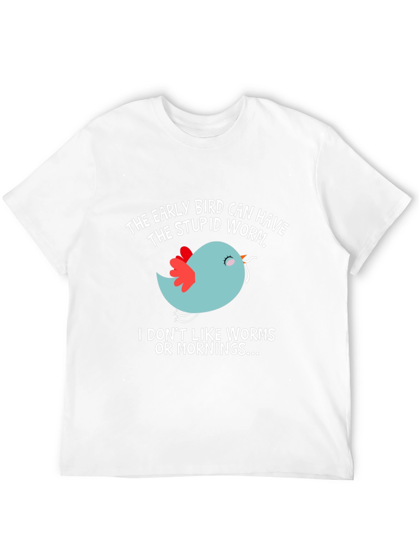 Black Early Bird T-Shirt - Funny Slogan Tee view 12